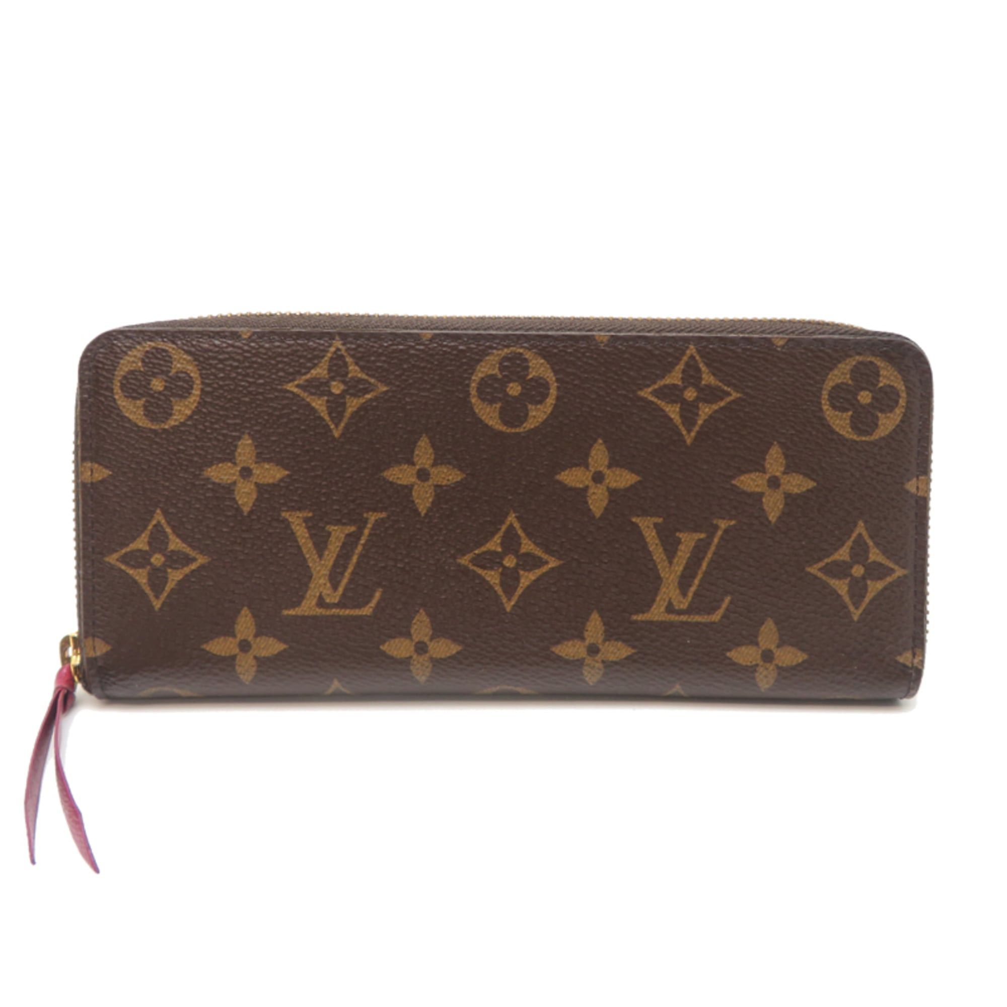 Louis Vuitton Portefeuille Clemence Women's Long Wallet M60742 Monogram Fuchsia (Brown)