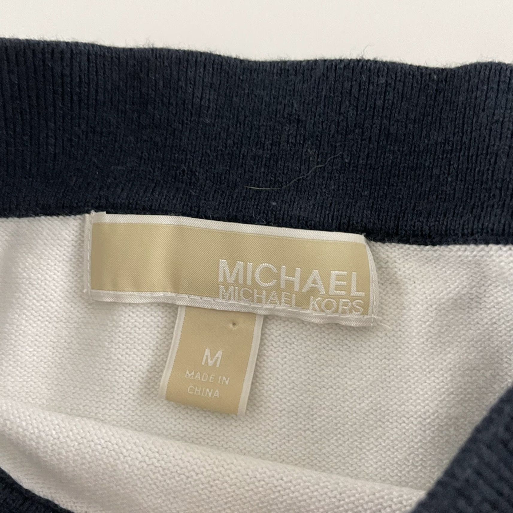 Michael Kors Michael Kors Striped Viscose Blend Pullover Sweater Women's M Green White Shirt Pullover Knit Womens MK Green Striped Viscose Sweater Size M / US 6-8 / IT 42-44 - 3 Thumbnail