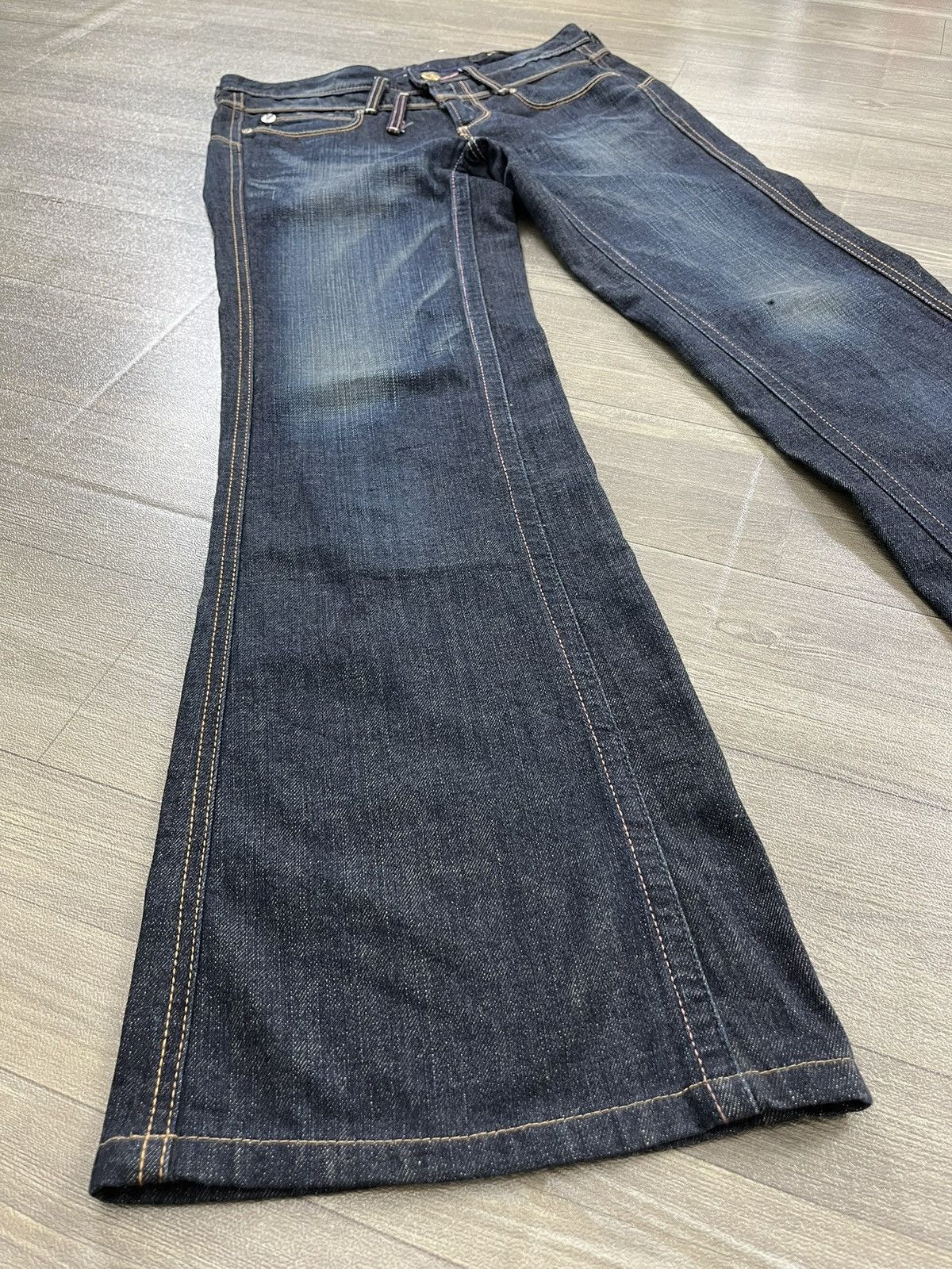 If Six Was Nine 🇯🇵2000s Edwin Vienus Faded Mudmax Bootcut Lgb Flared Jeans Size US 31 - 8 Thumbnail