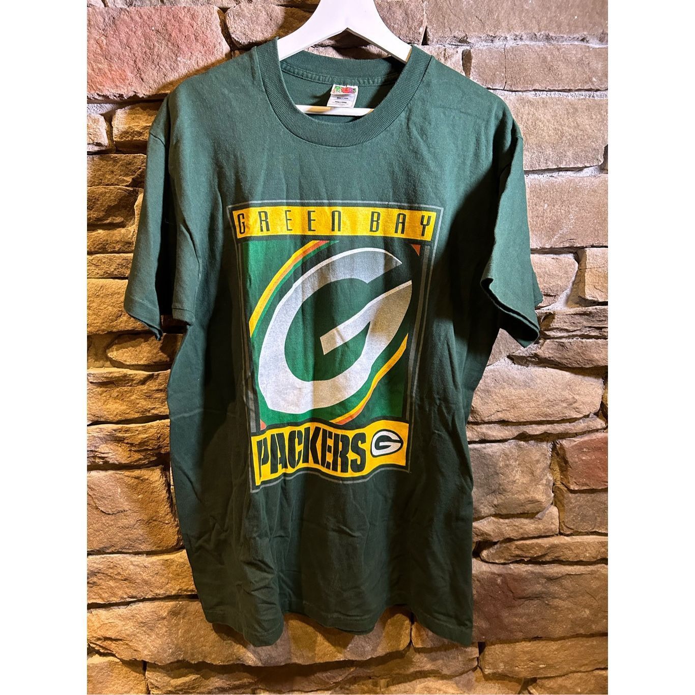 Vintage Vintage 1990s Single Stitch Green Bay Packers Tshirt Size US XL / EU 56 / 4 - 1 Thumbnail