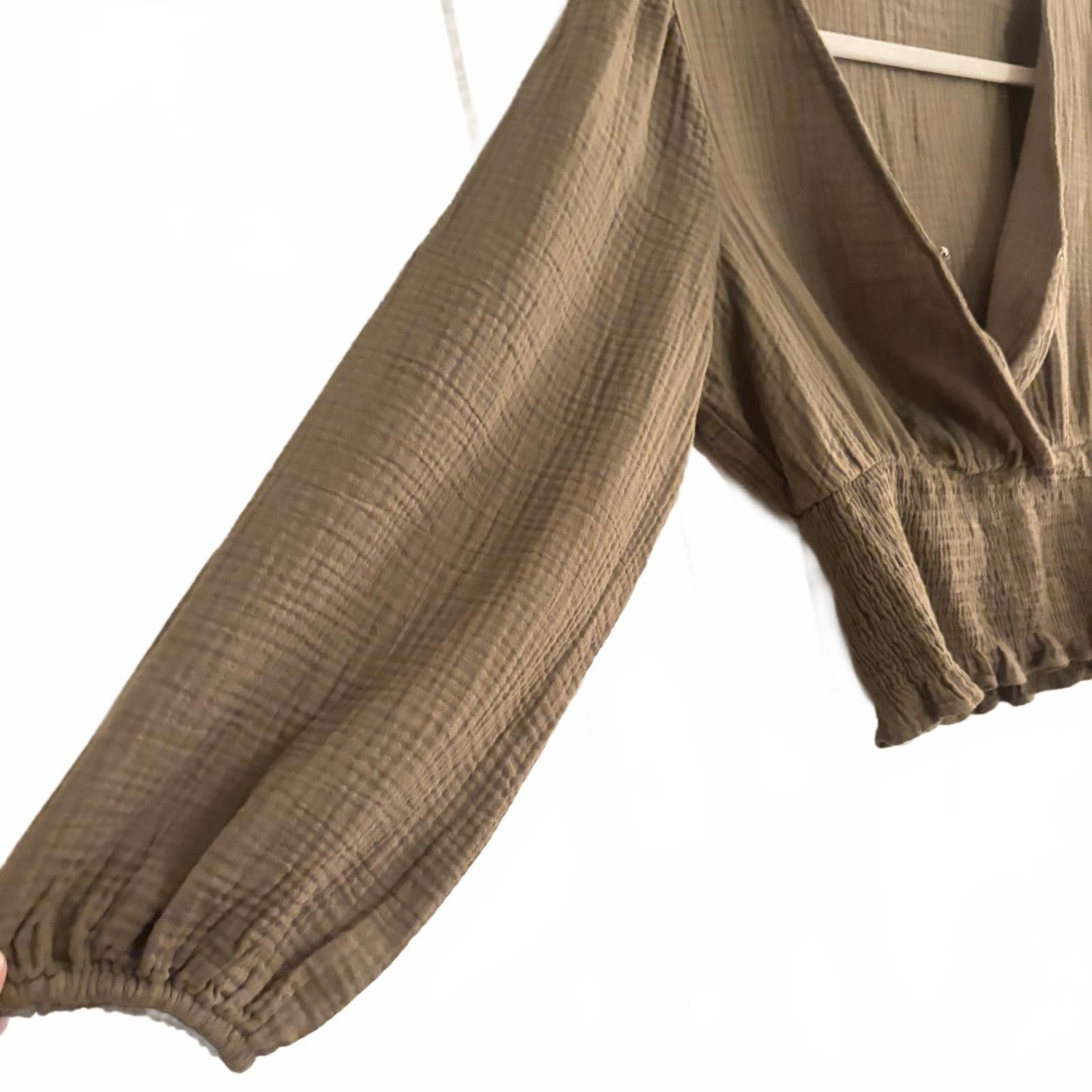 Madewell Madewell Brown Smocked Waist Blouse Size M / US 6-8 / IT 42-44 - 6 Thumbnail