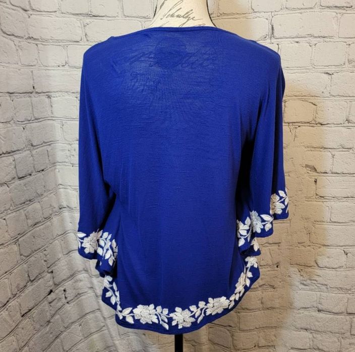 INC International Concepts 100% Polyester Blue Sleeveless Blouse