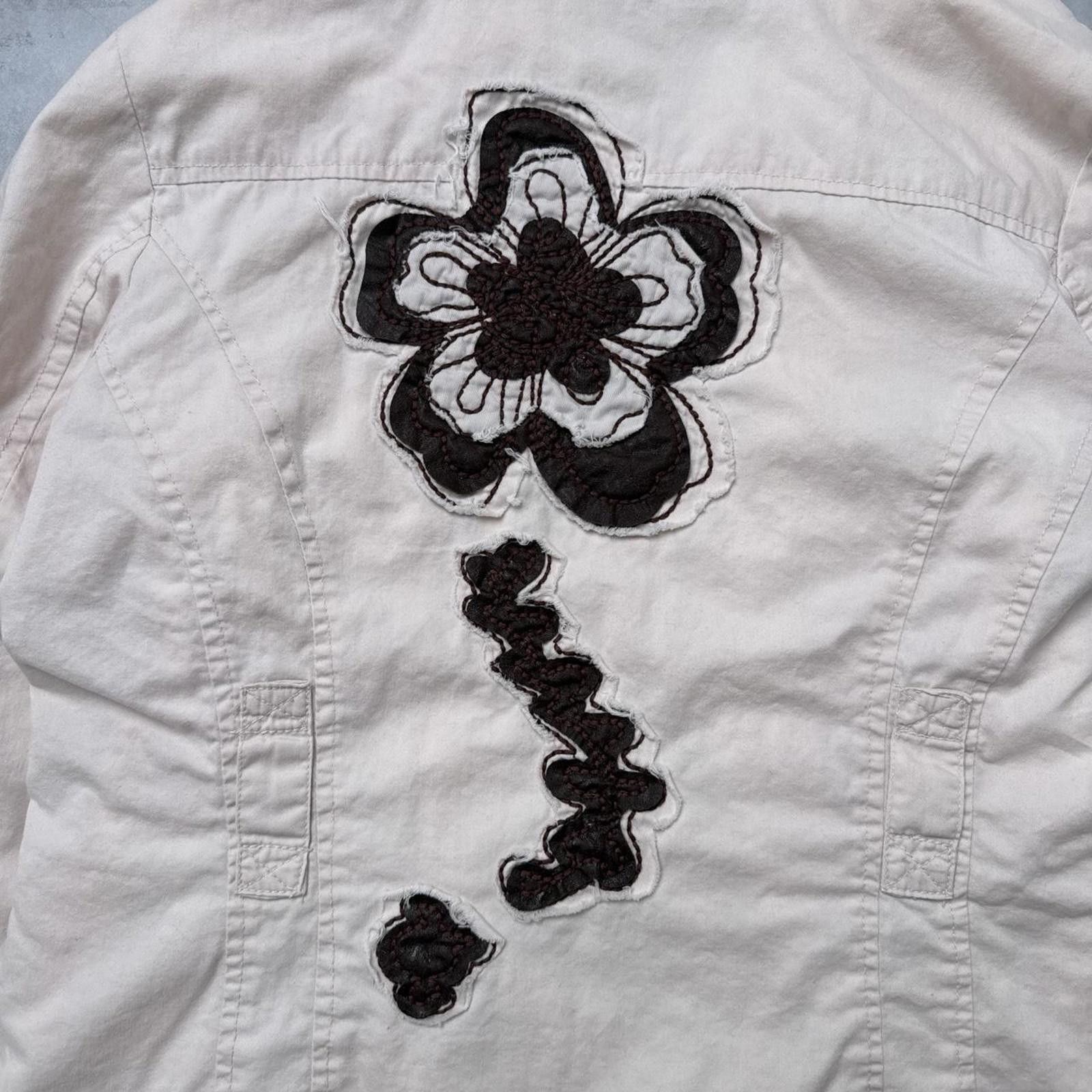 Other Y2K Freeway 00s Grunge Fur Jacket Flower Embroidered Size L / US 10 / IT 46 - 5 Thumbnail