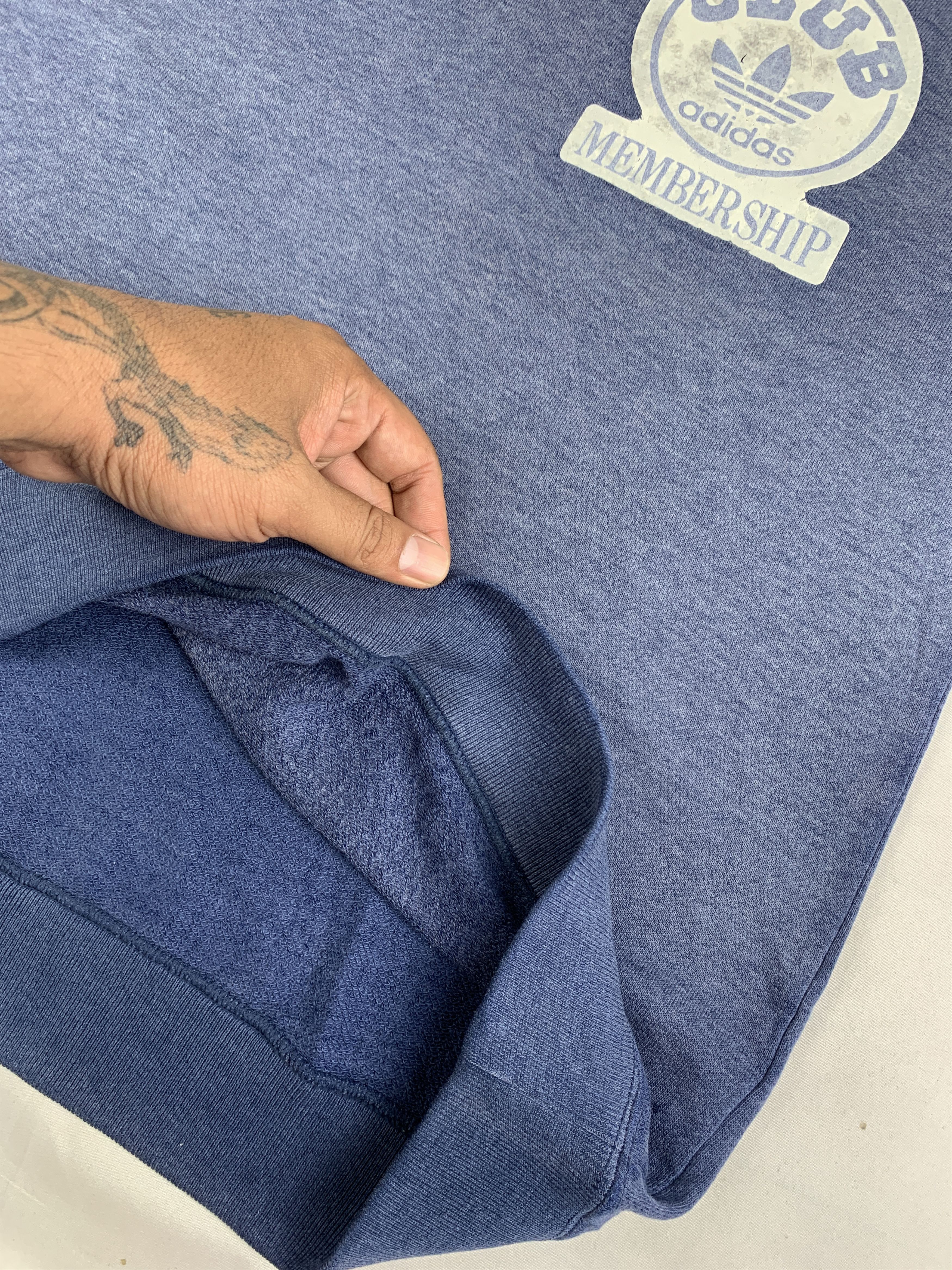 Adidas 1980s Adidas Club Navy Faded Sweatshirt (M) Size US M / EU 48-50 / 2 - 5 Thumbnail