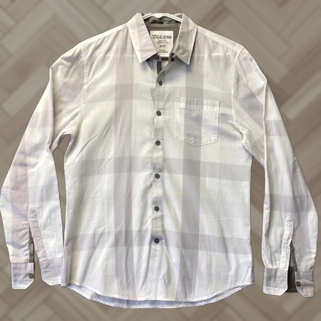 Gap GAP Button-Up Shirt Mens M Long Sleeve Plaid Gray Casual 110-50 Mens Size US M / EU 48-50 / 2 - 1 Thumbnail