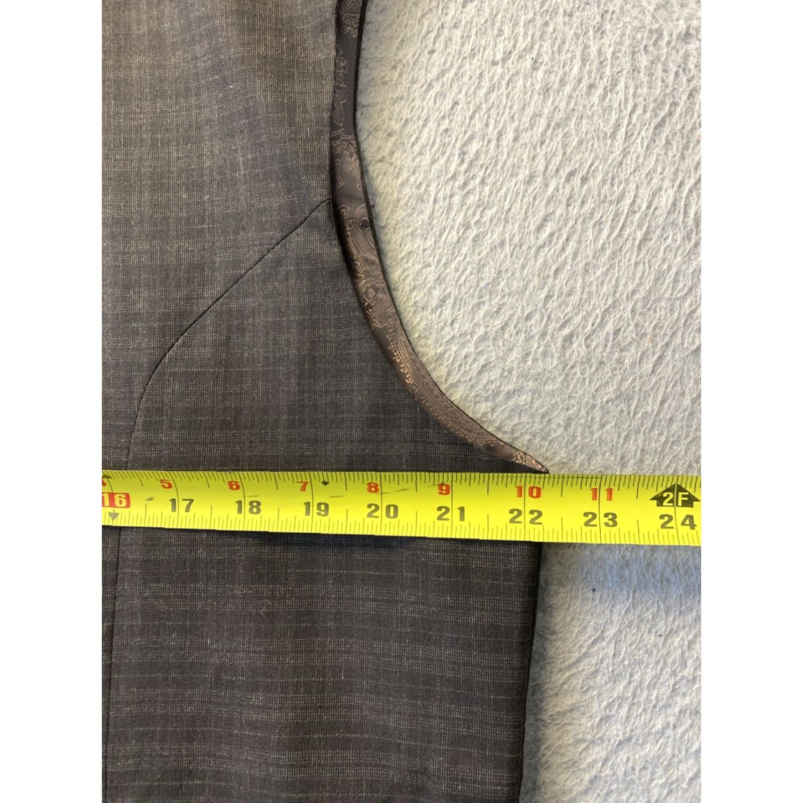 Vintage VINTAGE French Crown Vest Tuxedo Vest Brown 46 Regular Men Adult 46 Brown 1 Button Missing Vest Size 46R - 6 Thumbnail