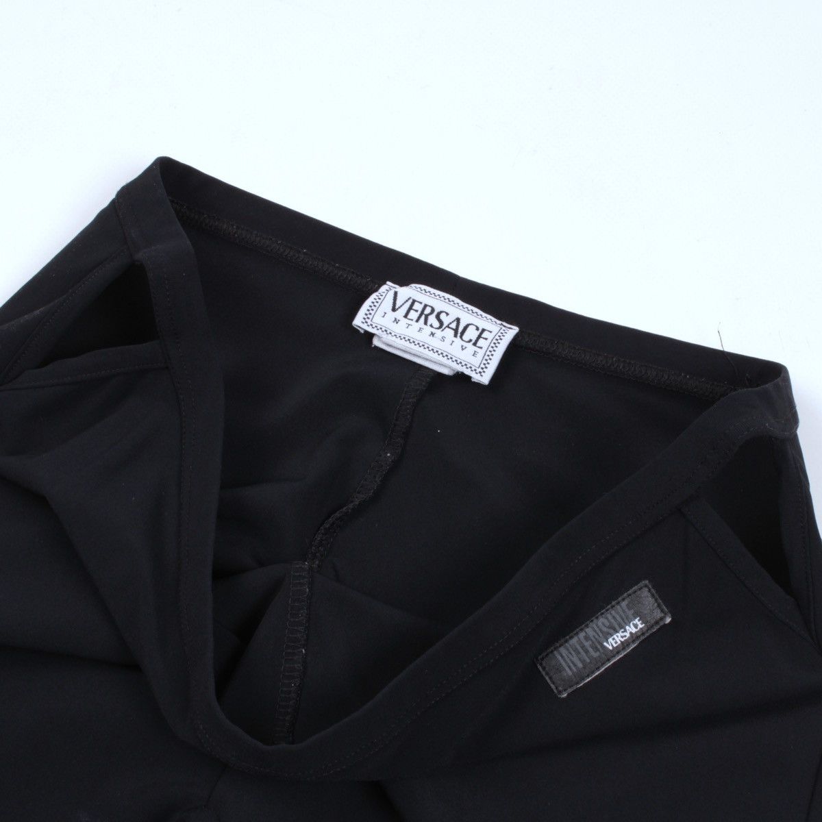 Versace × Vintage Versace Intensive Black Nylon Womens Wide Leg Pants Size 32" / US 10 / IT 46 - 19 Thumbnail