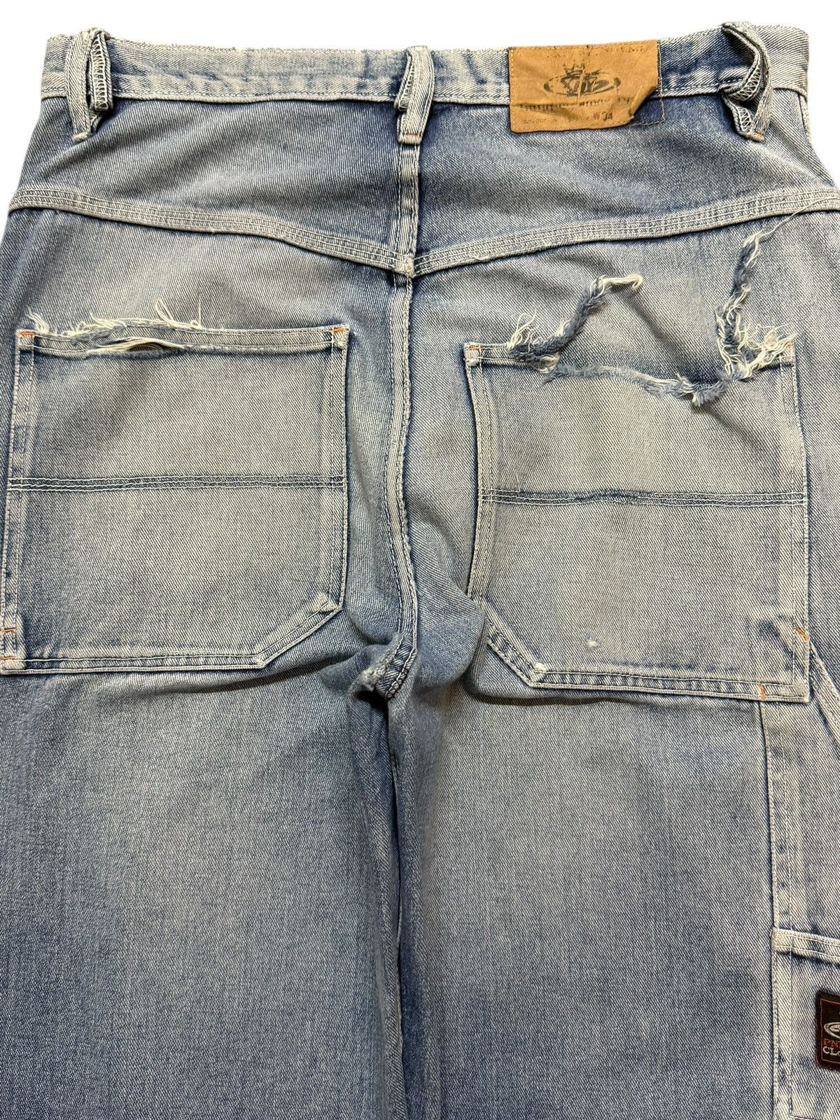 Fubu Vintage Japan Carpenter Faded Wash Distressed Wide Leg Baggy Size US 33 - 5 Thumbnail