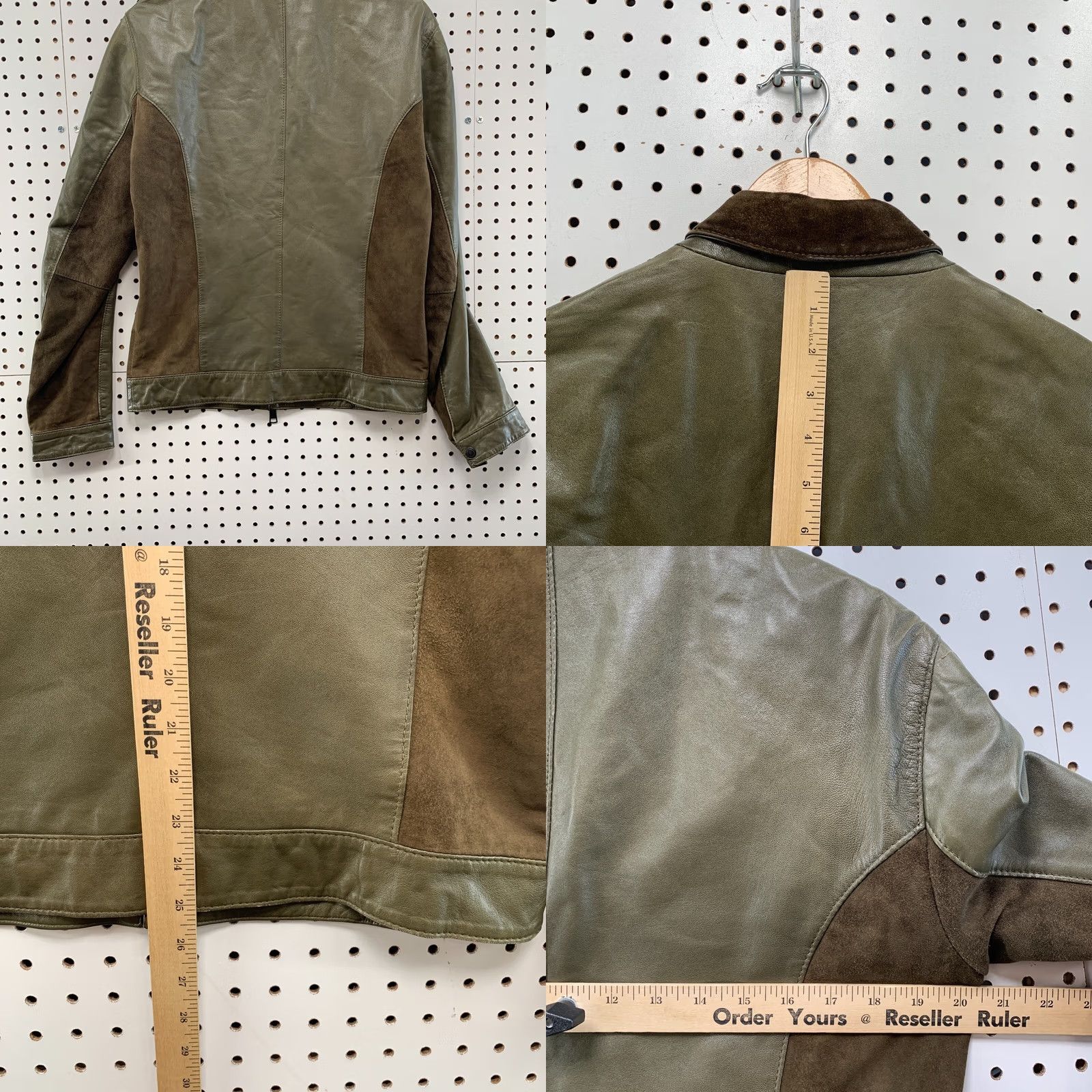 Armani Exchange Armani Exchange Woman Small Green Lamb Suede Zipper Motorcycle 20.5x25.5 Size S / US 4 / IT 40 - 9 Thumbnail