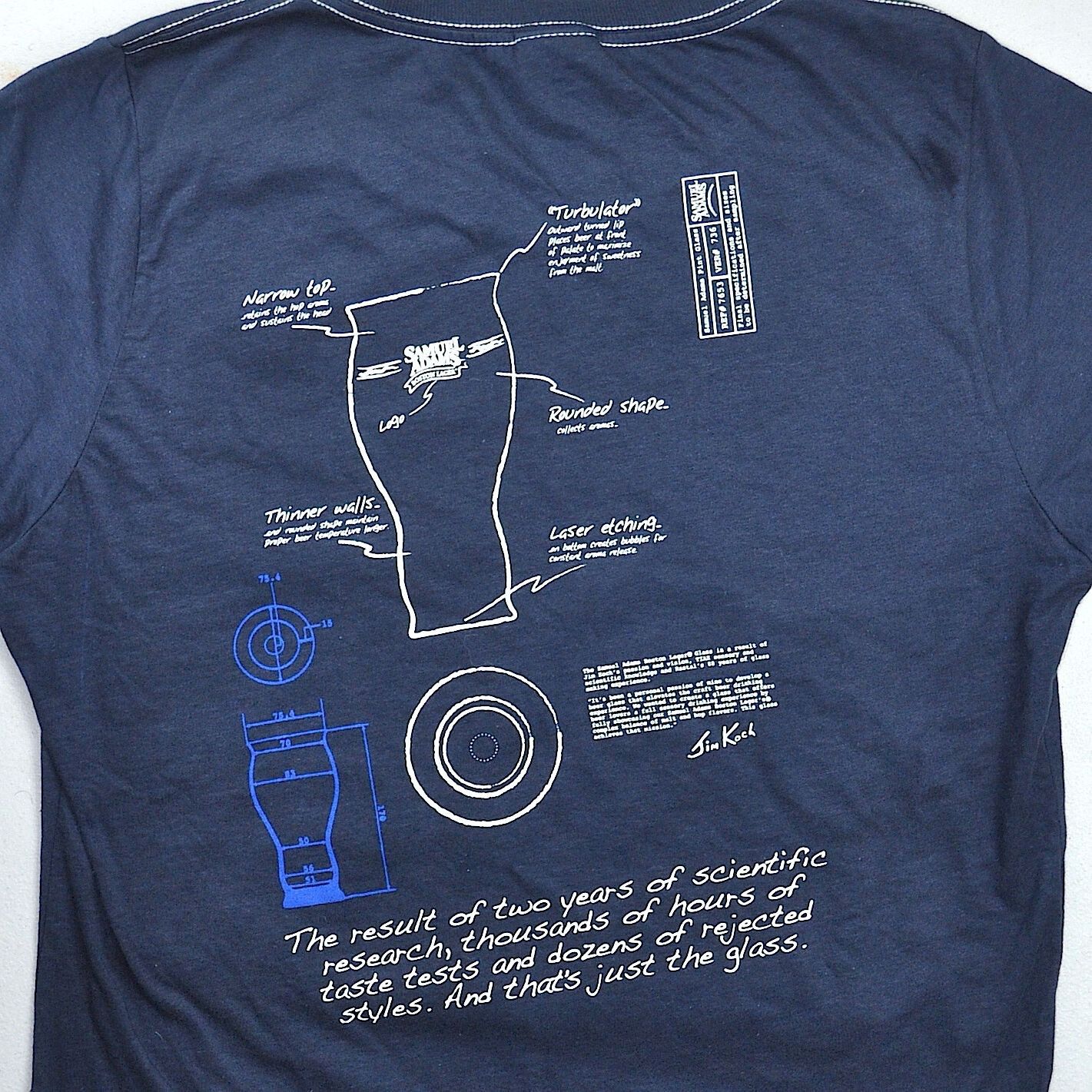 Other Samuel Sam Adams Boston Lager Pint Glass Blueprints Ladies T Size XL / US 12-14 / IT 48-50 - 5 Thumbnail