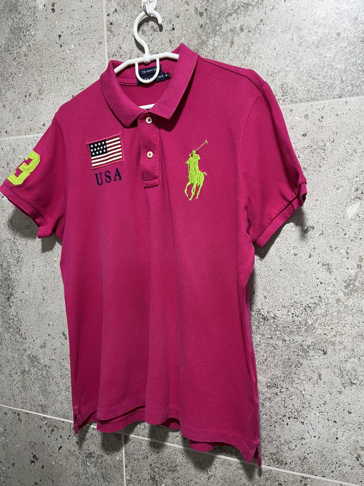 Polo Ralph Lauren × Vintage Polo Ralph Lauren Skinny Polo Shirt Women's Pink Size XL Size XL / US 12-14 / IT 48-50 - 4 Thumbnail