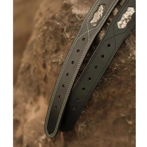 Other Full Grain Cowhide Belt – Hollow Python, Brass Buckle Size ONE SIZE - 5 Thumbnail