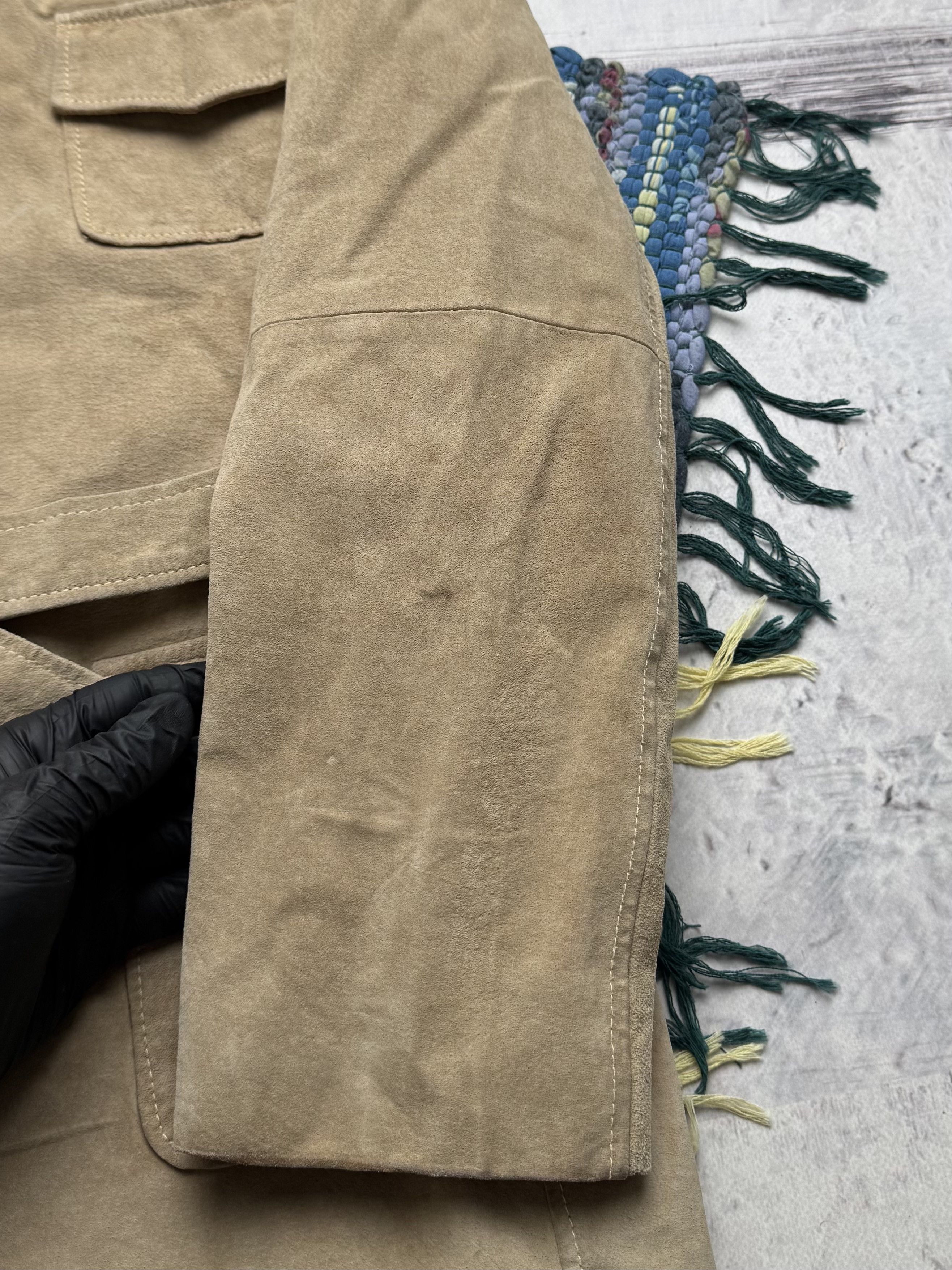 Vintage Vintage Real Pig Suede Jacket With Belt A8(V1)D15 Size L / US 10 / IT 46 - 4 Thumbnail