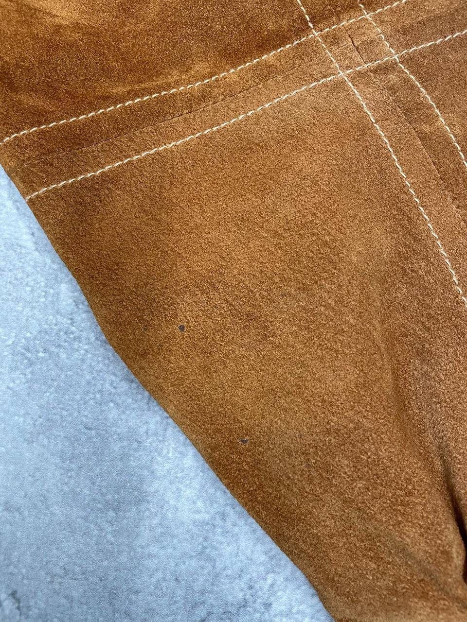 Vintage Vintage 90s Suede Leather Men Bomber Jacket Brown Size US XL / EU 56 / 4 - 6 Thumbnail