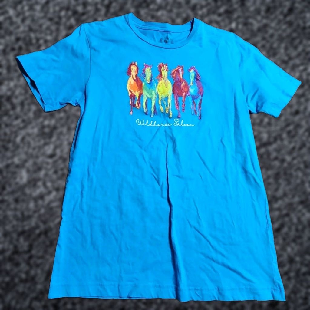 Vintage Wildhorse Salon Shirt Adult XL Blue Cowgirl Country Music Horse Nashville Womens Size XL / US 12-14 / IT 48-50 - 1 Thumbnail