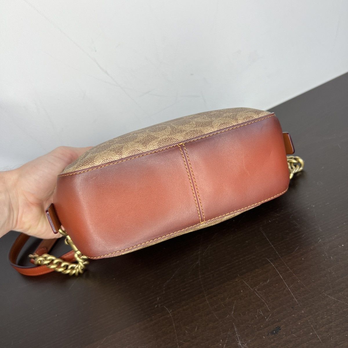 Coach × Designer Coach Mini Crossbody Bag Leather Monogram Brown Beige Size ONE SIZE - 8 Thumbnail