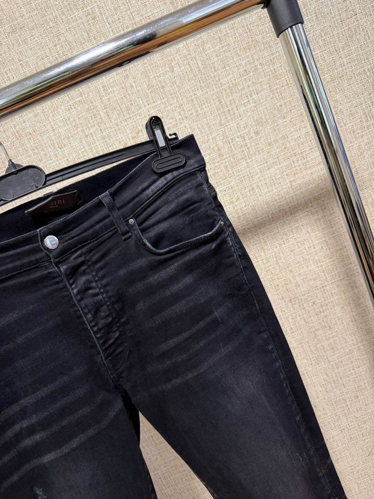 Amiri AMIRI SLASH SLIM JEANS IN AGED BLACK Size US 32 / EU 48 - 6 Thumbnail