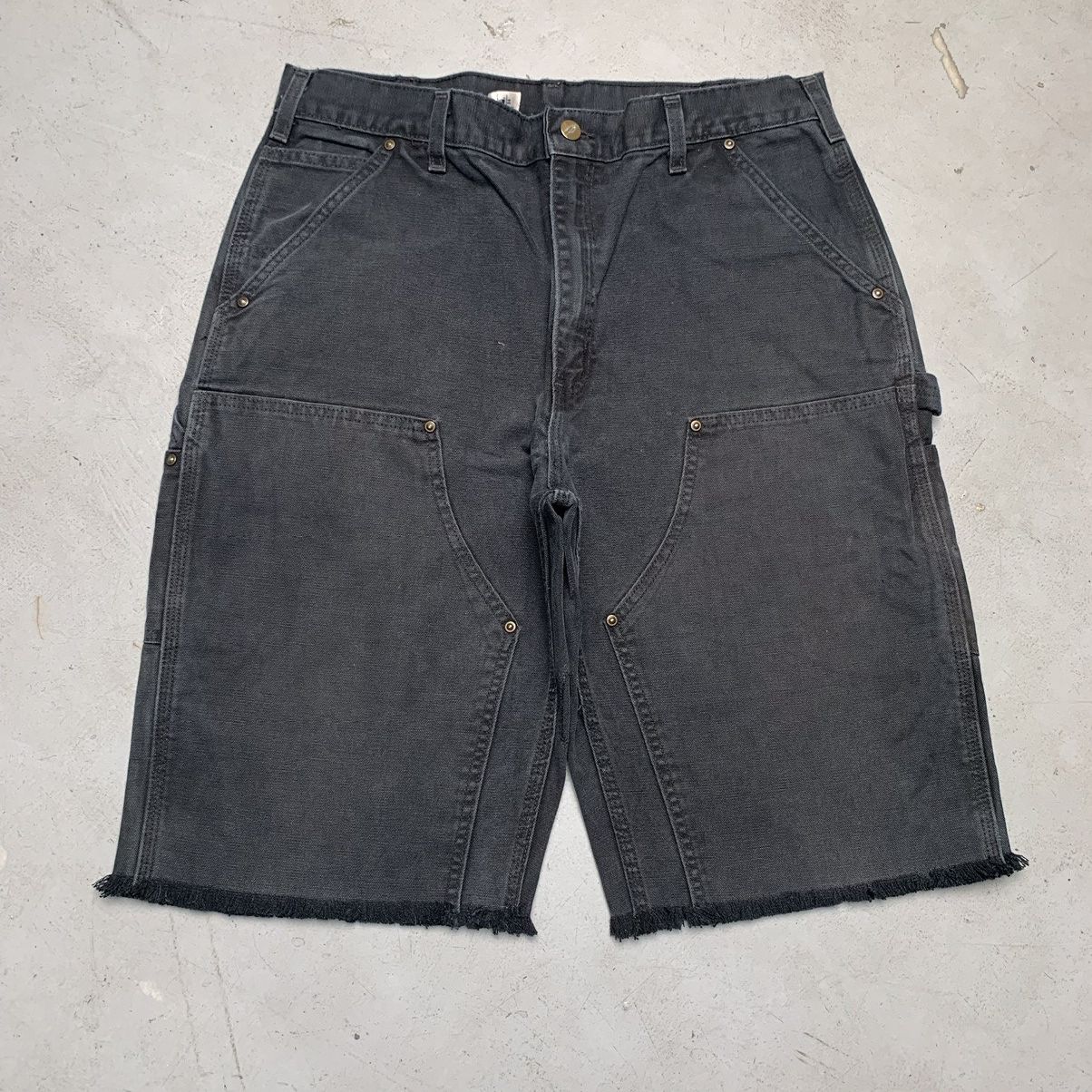 Carhartt × Sacai SACAI CARHARTT SHORT DOUBLE KNEE GRAY | Grailed