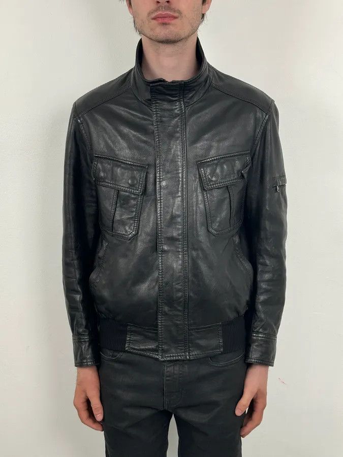 Dolce & Gabbana 1990s Dolce & Gabbana Black Leather Multi-Pocket Bomber Jacket Size US S / EU 44-46 / 1 - 2 Thumbnail