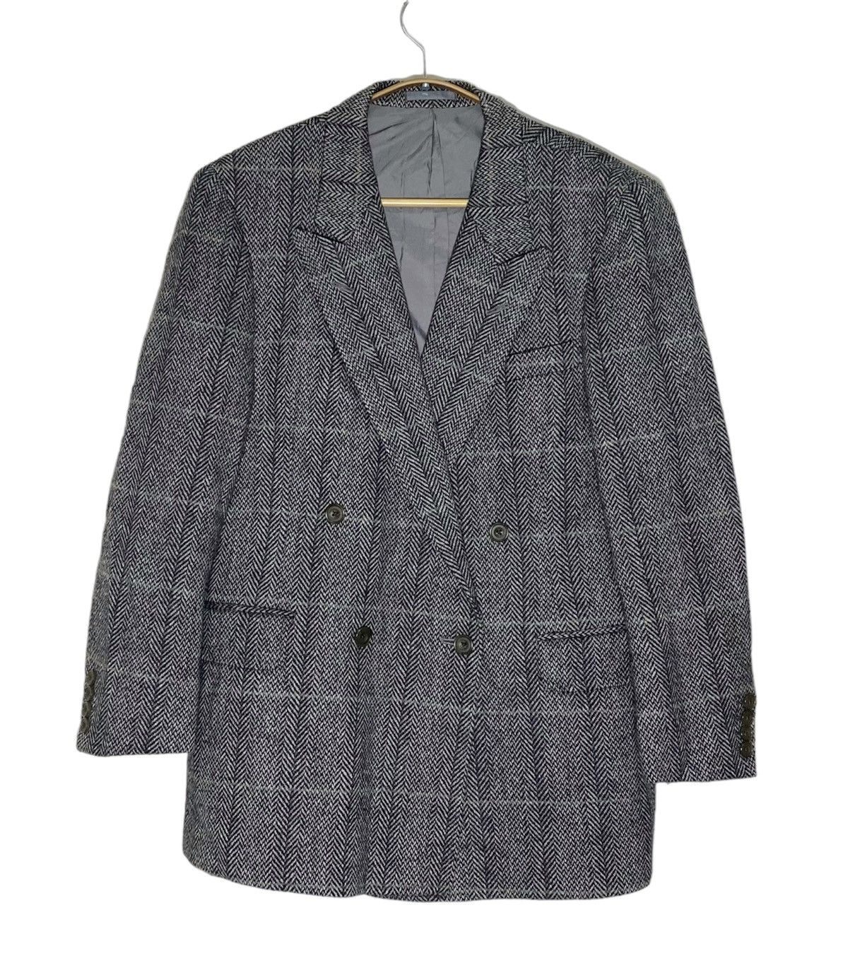 Burberry Vintage BURBERRYS England Harringbone Wool Jacket Size 42L - 1 Thumbnail