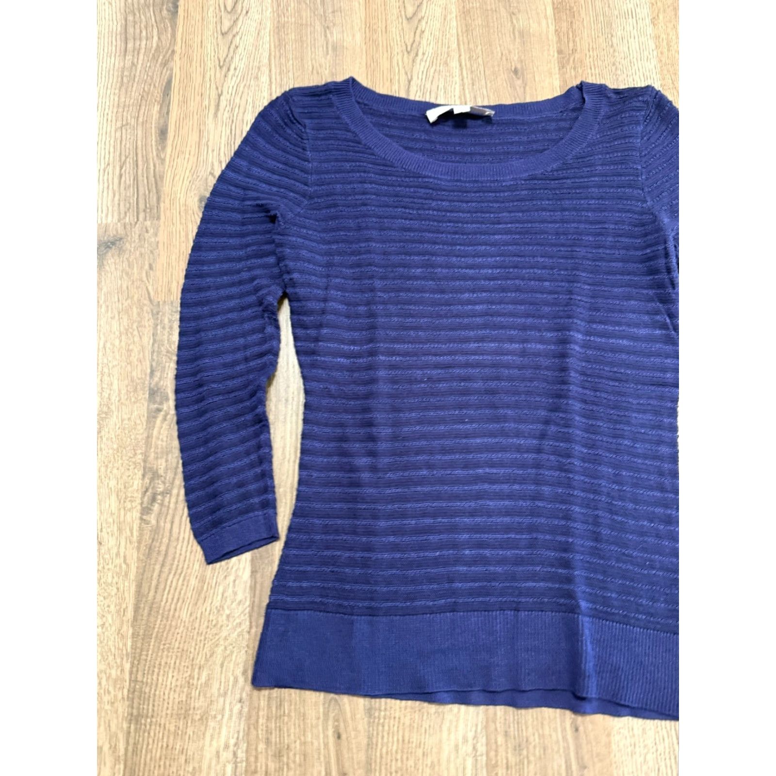 Loft LOFT Shirt Women Small Blue Long Sleeve Boat Neck Stretch Lightweight Casual Modern - Womens Size S / US 4 / IT 40 - 4 Thumbnail