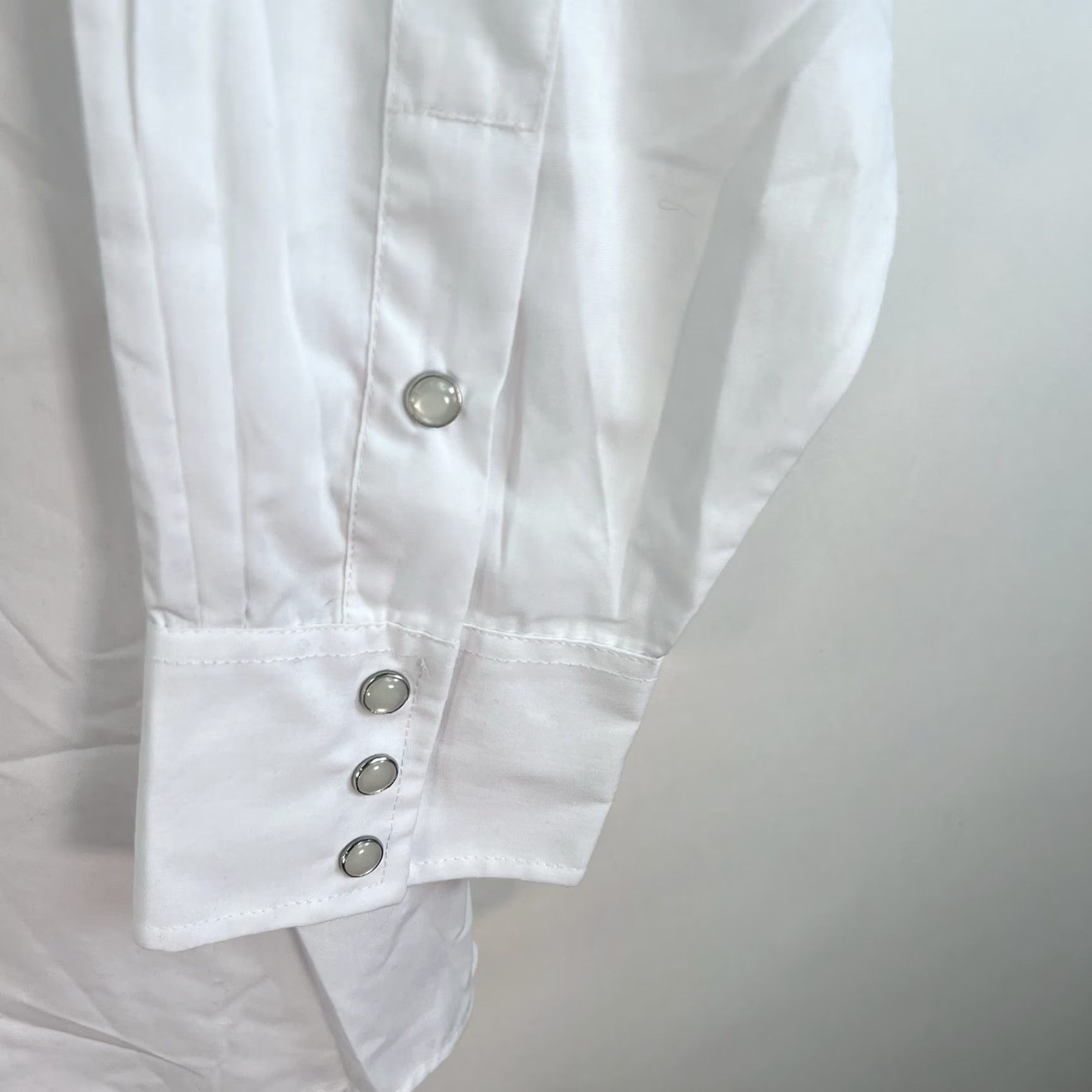 Vintage Pearl Circle S Western Shirt Mens Size 18/35 White - Button-Up, Long Sleeve, Snap, Casual Workwear, Cotton-Blend, 58 Chest Size US XXL / EU 58 / 5 - 2 Thumbnail