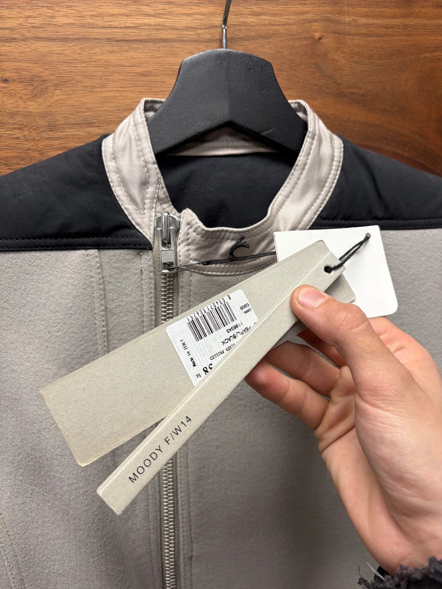 Rick Owens AW2014 Rick Owens ‘Moody’ Cape Back Wool/Leather Moto Jacket Size XS / US 0-2 / IT 36-38 - 3 Thumbnail