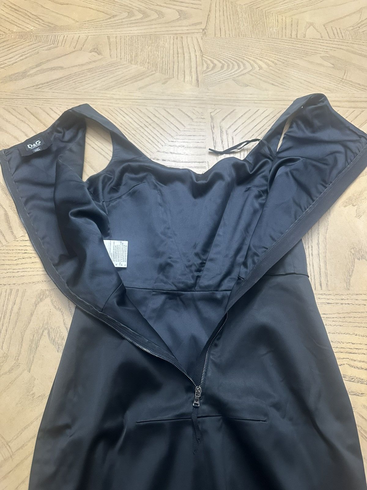 Dolce & Gabbana Dolce Gabbana Black Satin Mini Dress Size M / US 6-8 / IT 42-44 - 6 Thumbnail