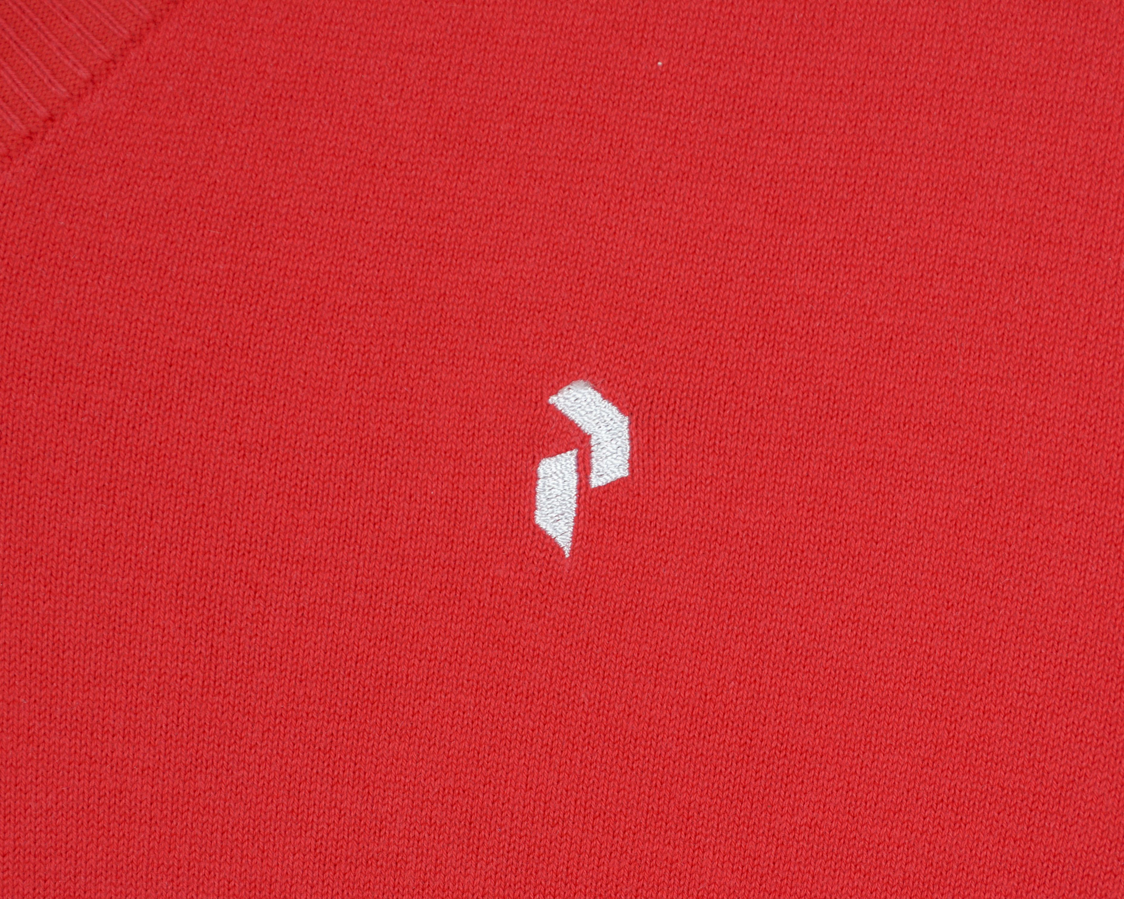 Peak Performance Man's Sweater L Sweatshirt V-Neck Pullover Casual Cotton Red Size US L / EU 52-54 / 3 - 3 Thumbnail