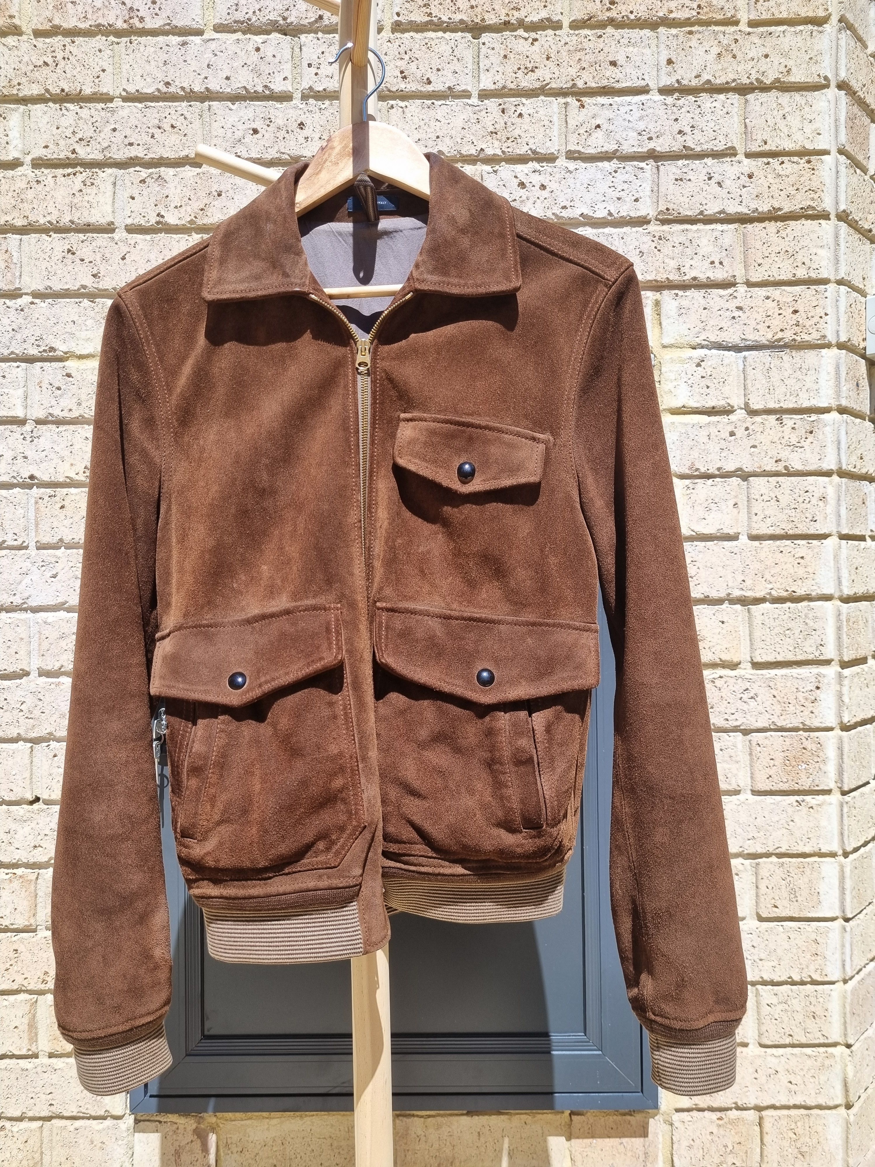 Tobacco Heavyweight Suede A-2 Bomber Jacket
