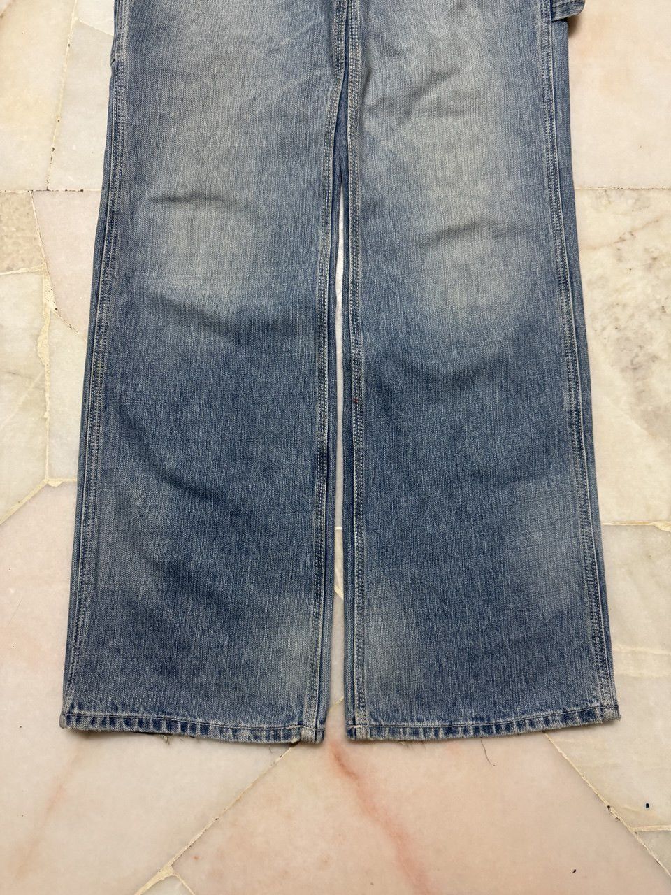 Vintage 💥Sick💥90s style Japanese Mudwash Carpenter Pants Baggy Flare Size US 28 / EU 44 - 7 Thumbnail
