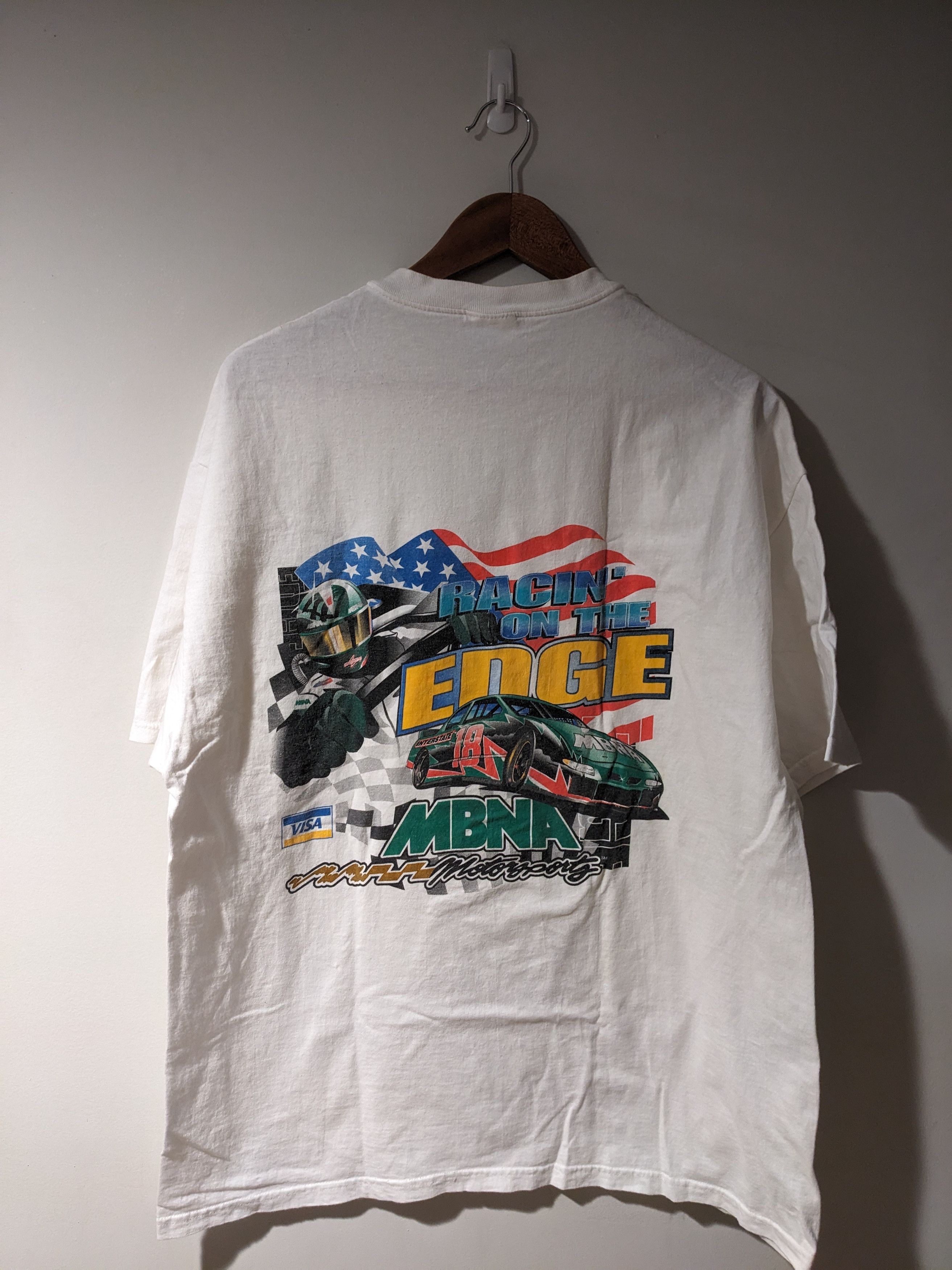 NASCAR × Vintage Vintage 90s Nascar Racing on the Edge Credit Card T-Shirt Size US XL / EU 56 / 4 - 1 Thumbnail