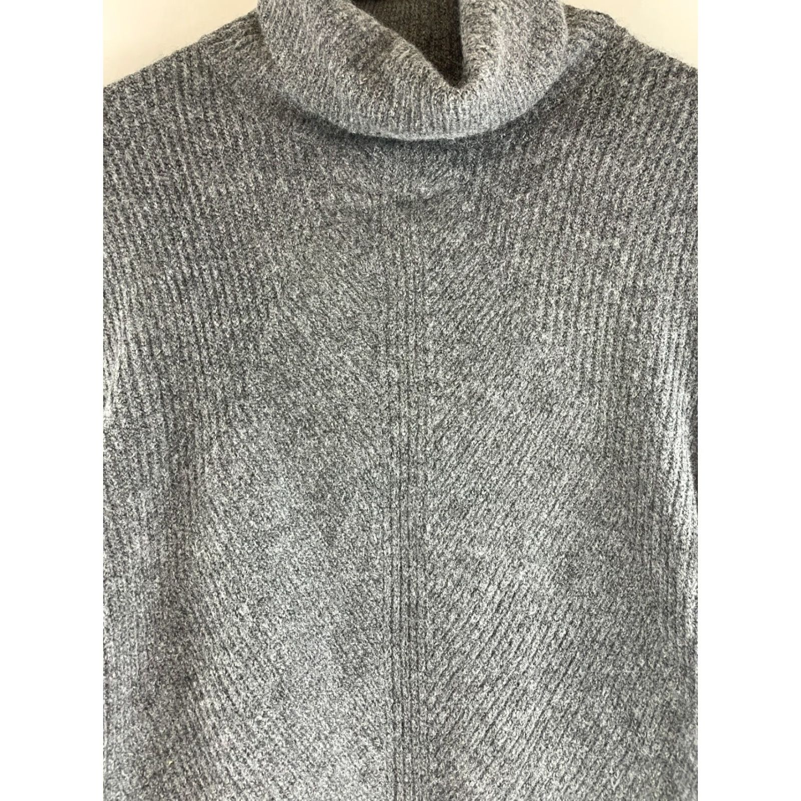 Vintage **Sweet Romeo Women's Large Gray Ribbed Cowl Neck Sweater** User: Sweet Romeo Women's Large Gray Ribbed Cowl Neck Sweater Size L / US 10 / IT 46 - 3 Thumbnail