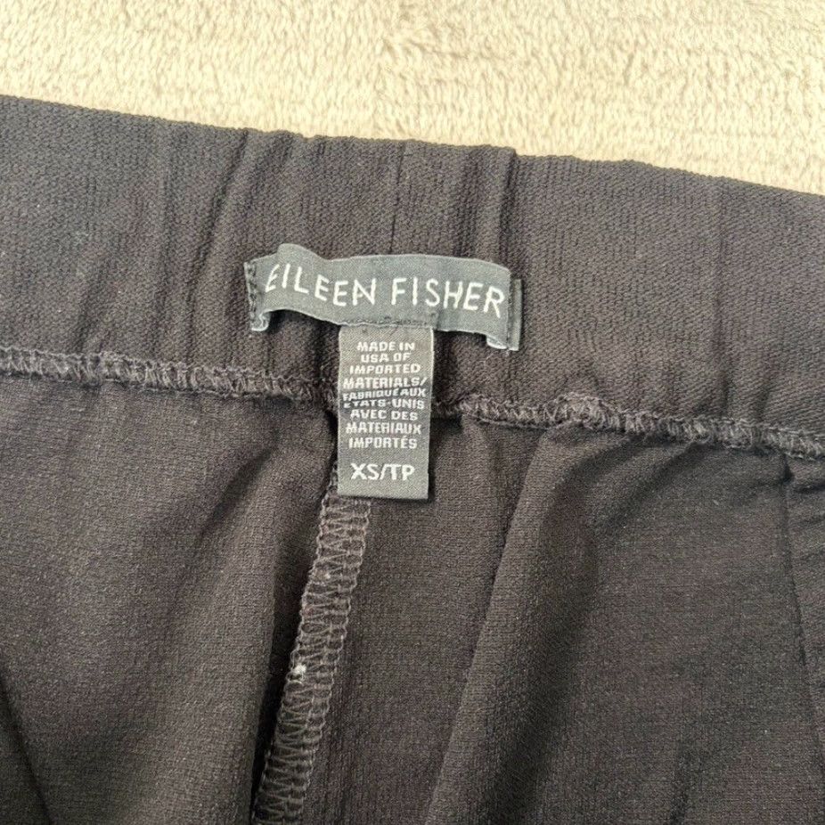 Eileen Fisher EILEEN FISHER Pants Women XS Black Viscose Blend Stretch Straight Leg Pull-On Size 26" / US 2 / IT 38 - 2 Thumbnail