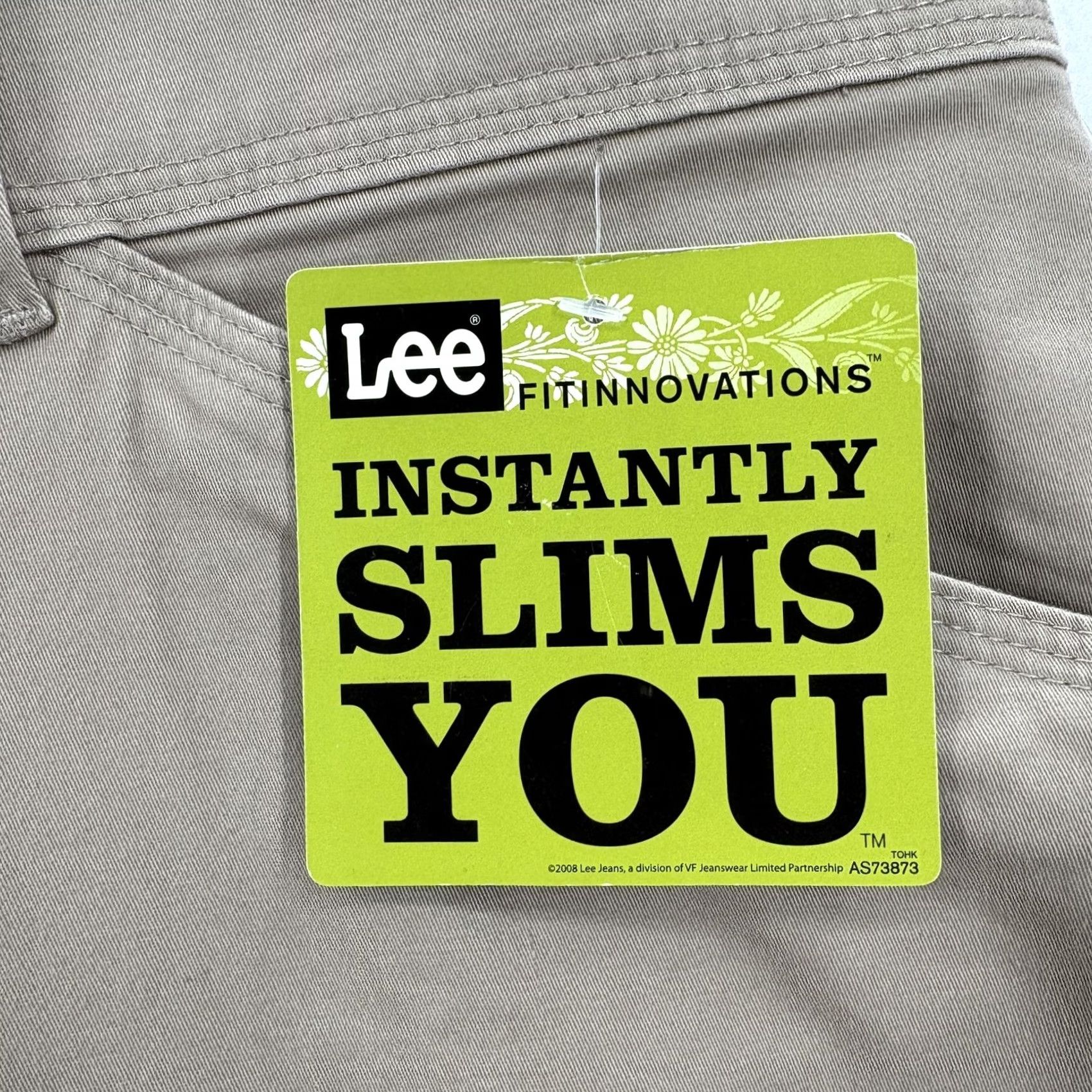 Lee Lee Womens Pants Khakis 22W Beige Natural Fit Straight Leg Elastic Waist Pockets Twill Slimming Stretch Casual Size 40" / US 18 - 4 Thumbnail