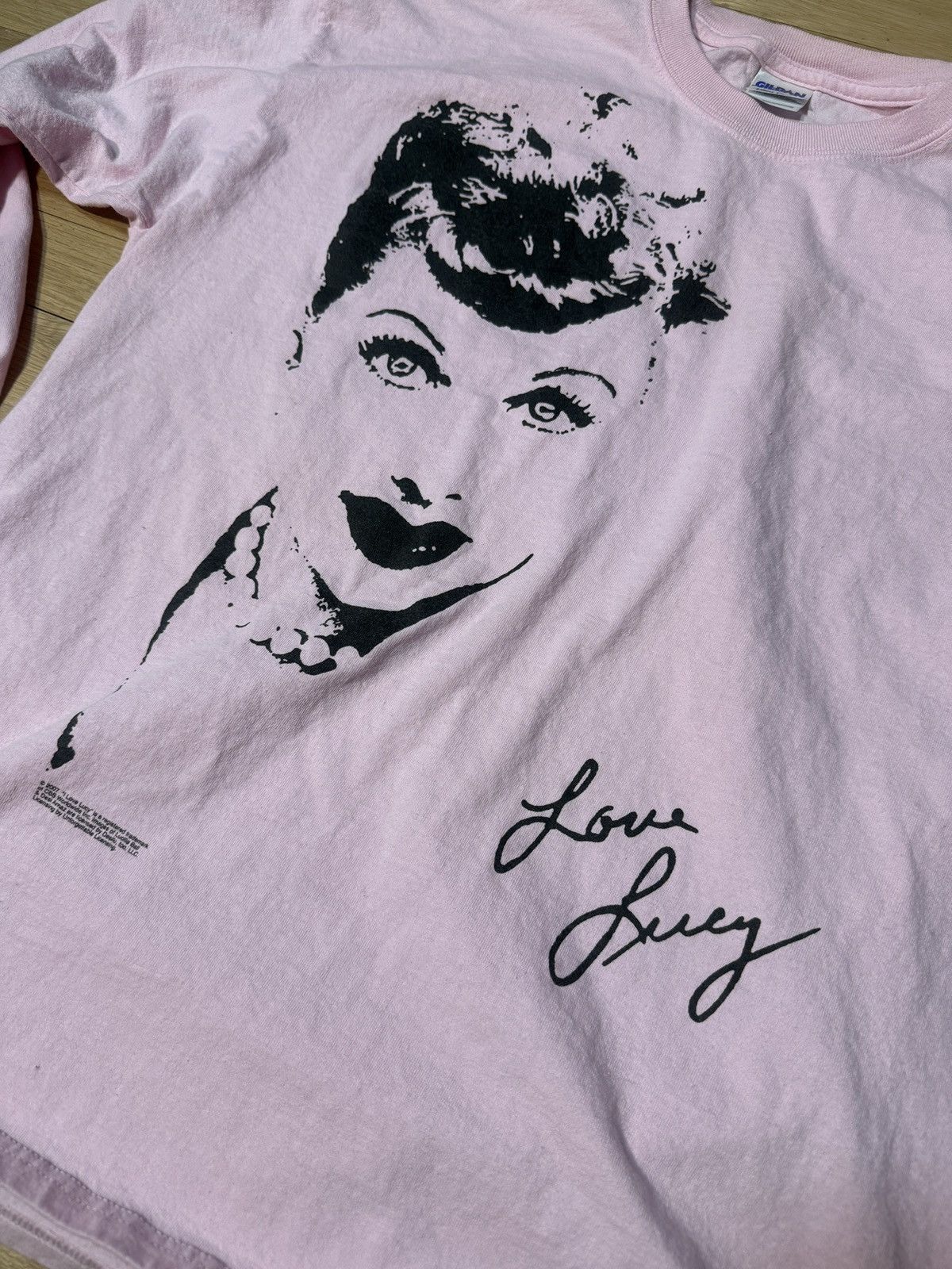 Gildan × Vintage Vintage Lucy Lawrence Pink Long Sleeve Size US XL / EU 56 / 4 - 2 Thumbnail