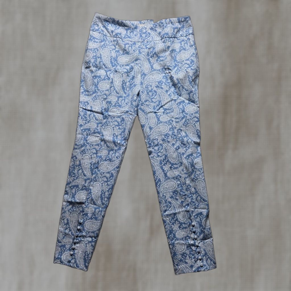 Vintage CATO Women's Casual Zip Pants Size 8 Blue Stretch Cotton Ankle Chino Size 30" / US 8 / IT 44 - 1 Thumbnail
