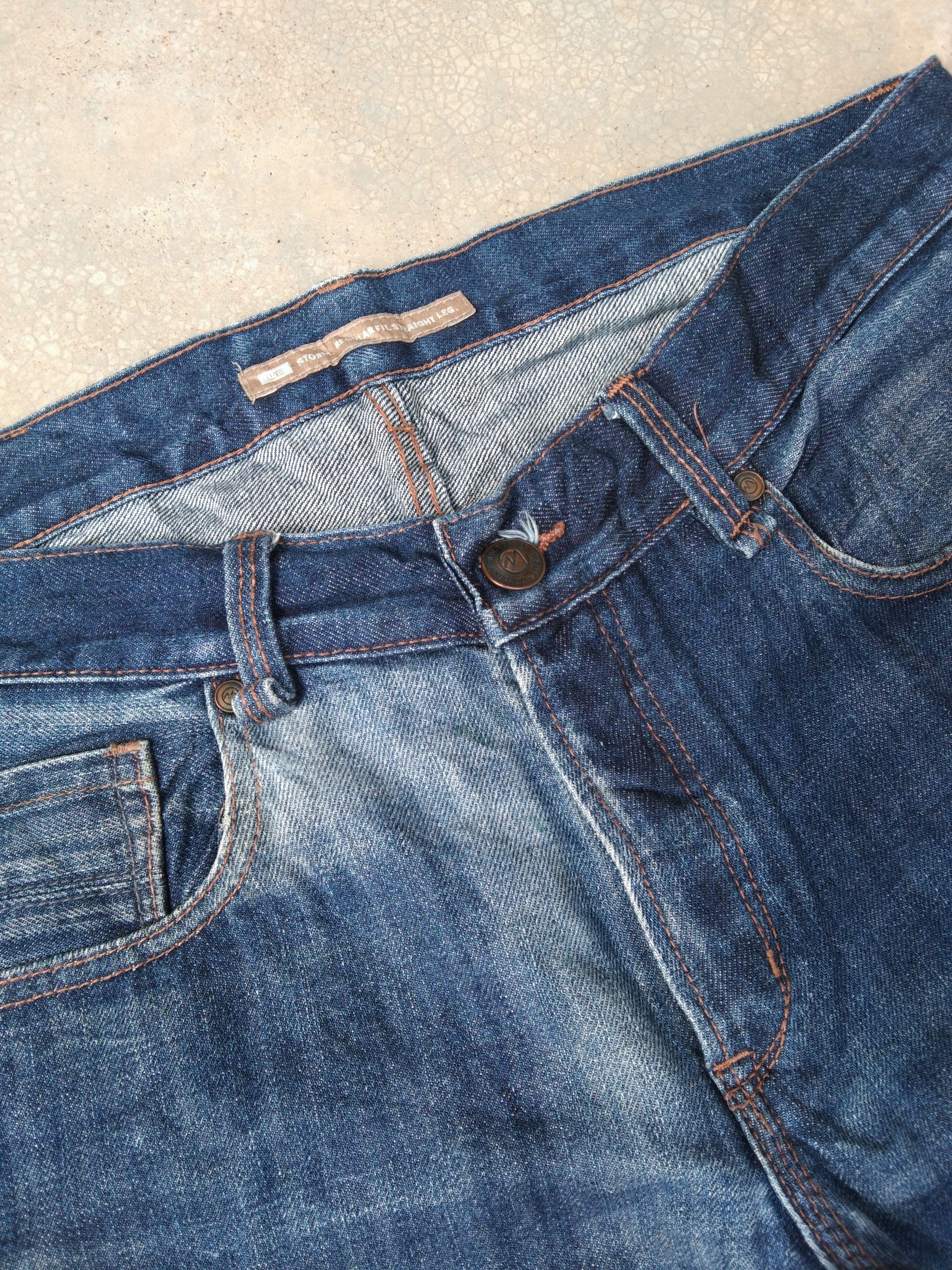 Jean Blue Ridge Denim Regular Fit Straight Leg Jeans 33x32 Size US 33 - 4 Thumbnail