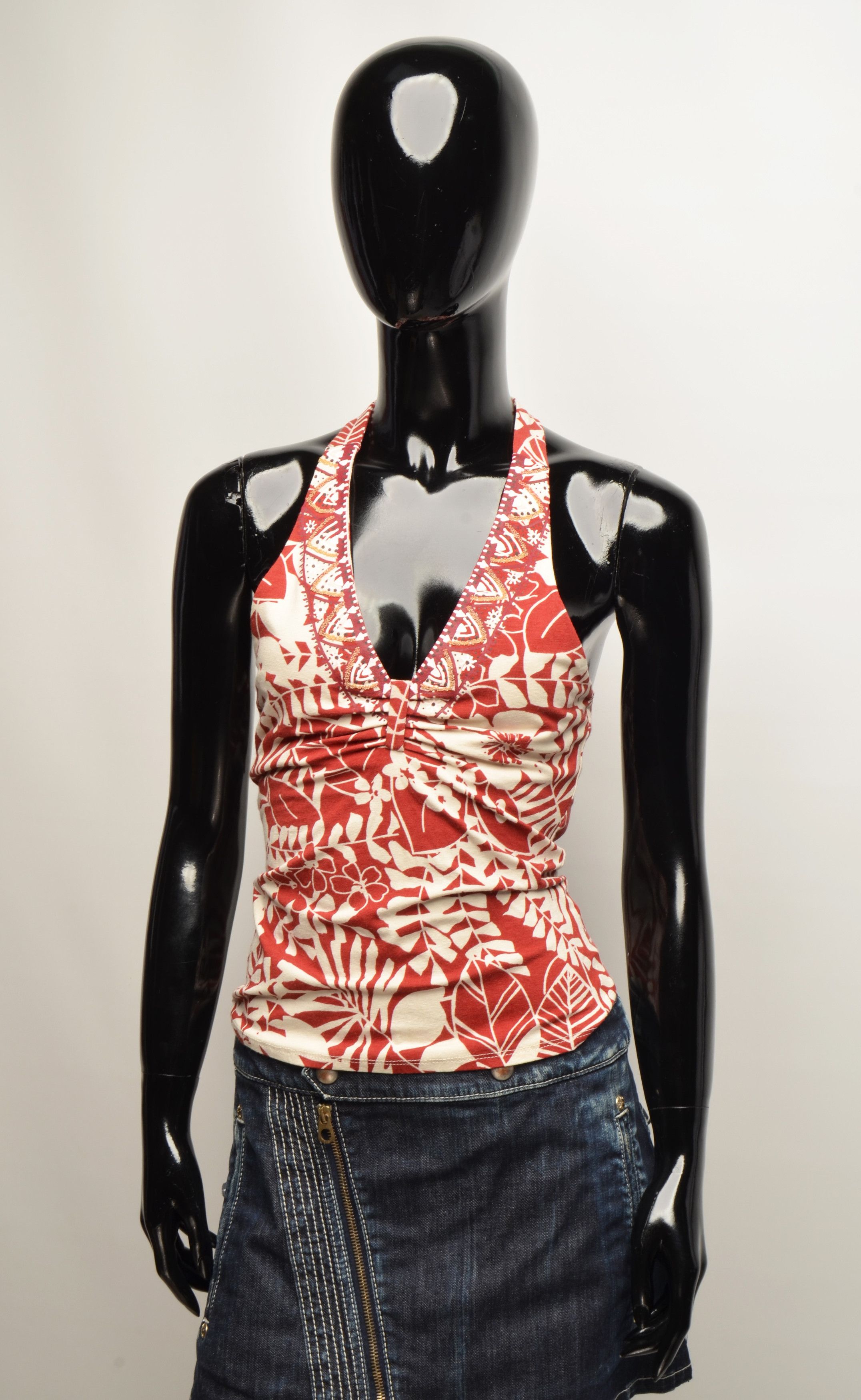 Vintage Vintage Unit Seven Floral Cropped Halter Top Y2K Size M / US 6-8 / IT 42-44 - 10 Thumbnail