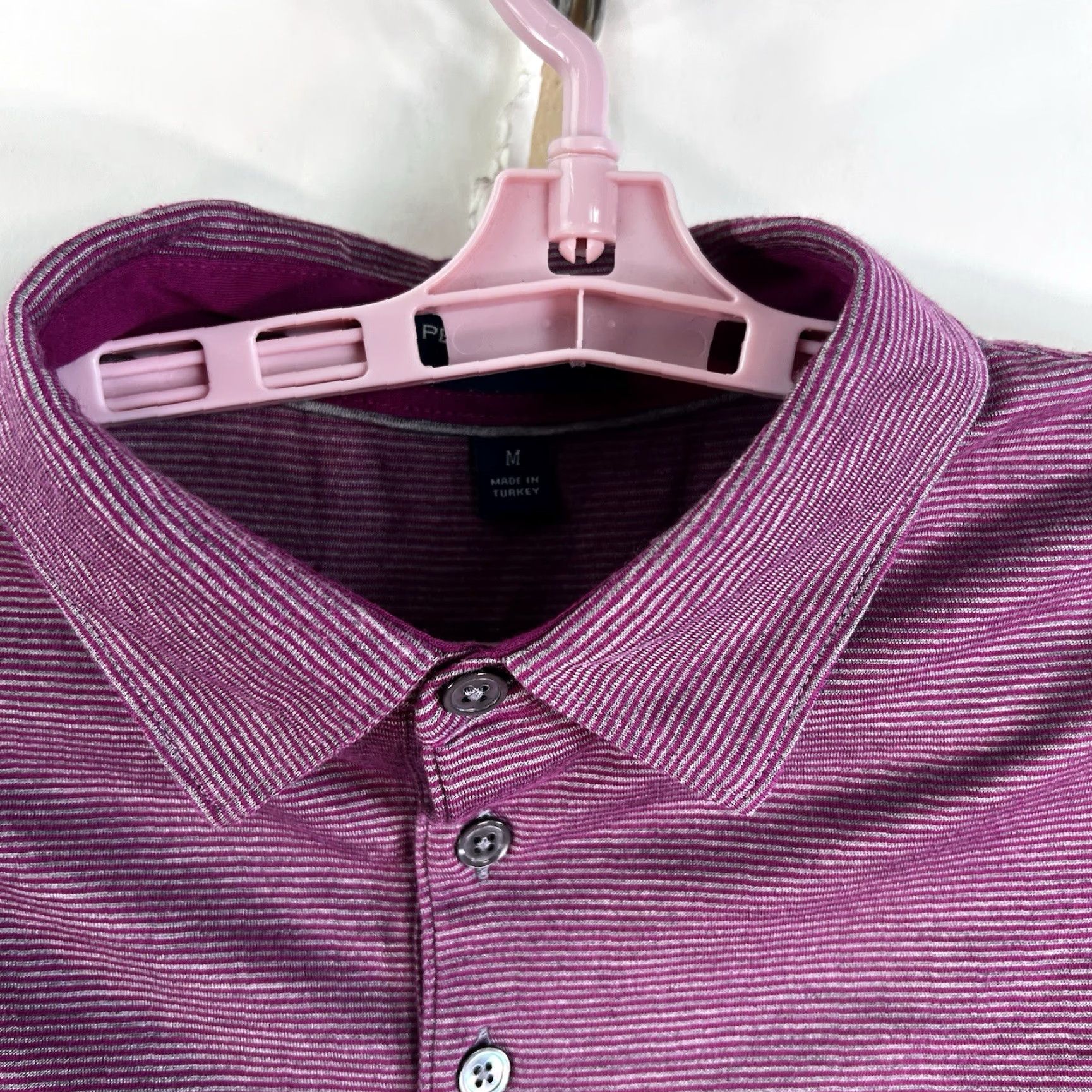 Peter Millar VINTAGE Peter Millar Polo Shirt Men Medium Purple Striped Silk Blend Short Sleeve Casual Size US M / EU 48-50 / 2 - 3 Thumbnail
