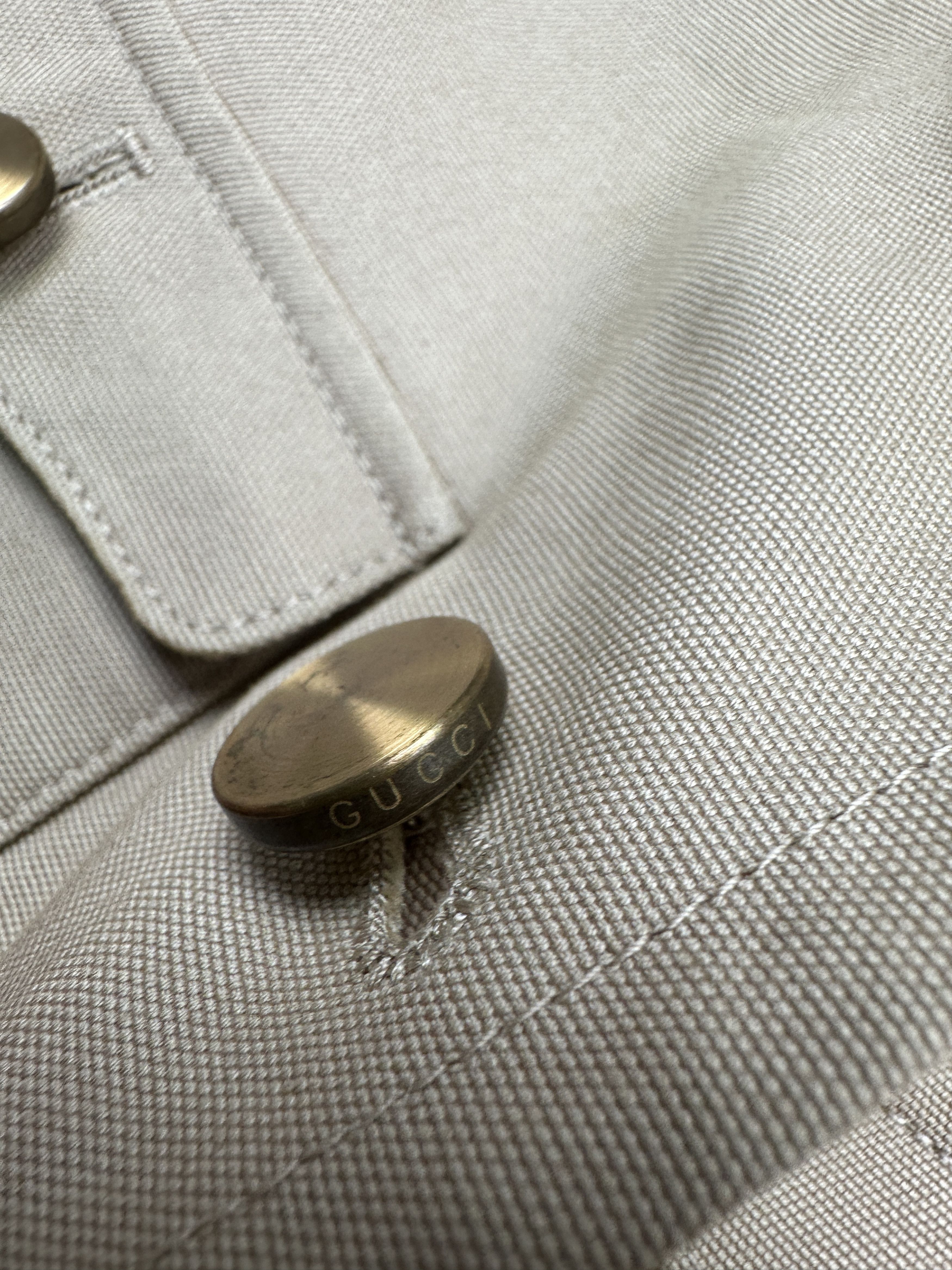 Gucci Gucci Beige Military Style Short Crop Jacket Size XS / US 0-2 / IT 36-38 - 8 Thumbnail