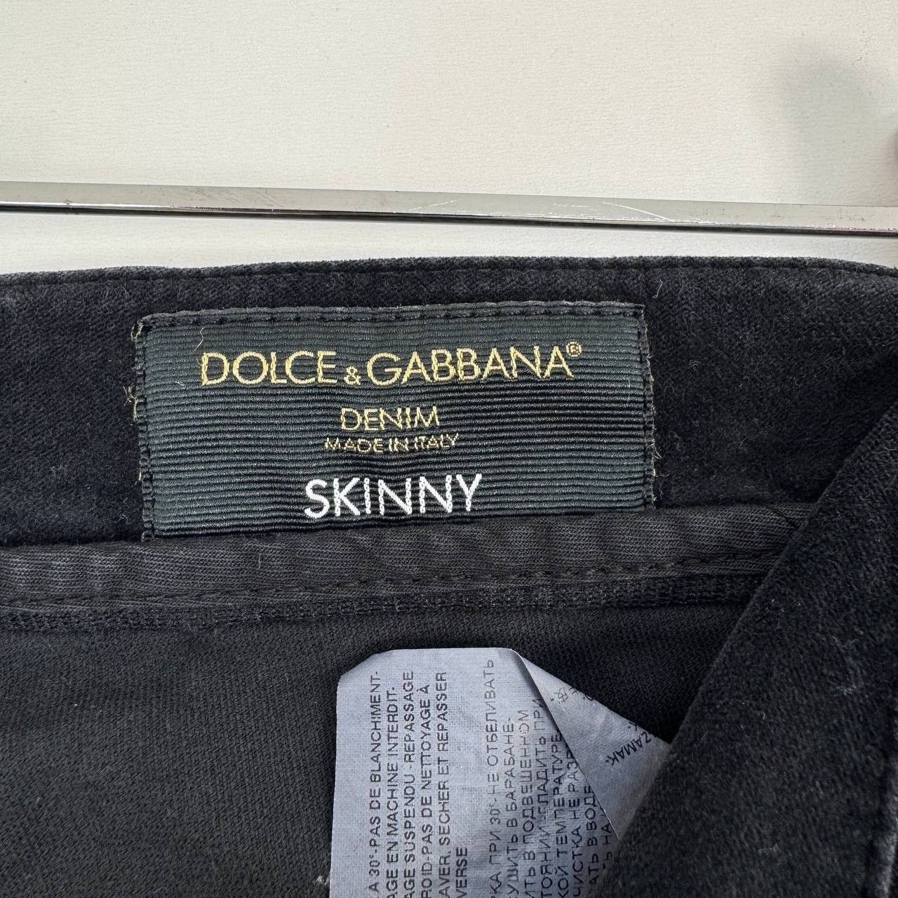 Dolce & Gabbana Dolce & Gabbana Mens Black Velvet Jeans Skinny 50 Size US 34 / EU 50 - 6 Thumbnail