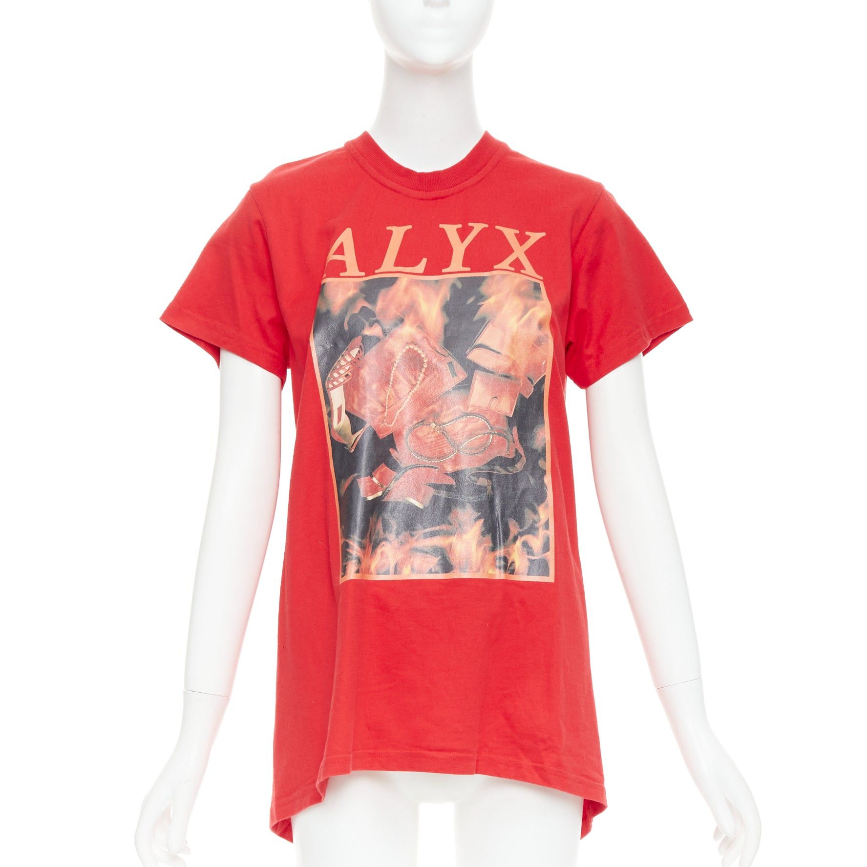 Alyx ALYX Love Chaos red cotton jewelry print open back zip tshirt S Size S / US 4 / IT 40 - 1 Thumbnail