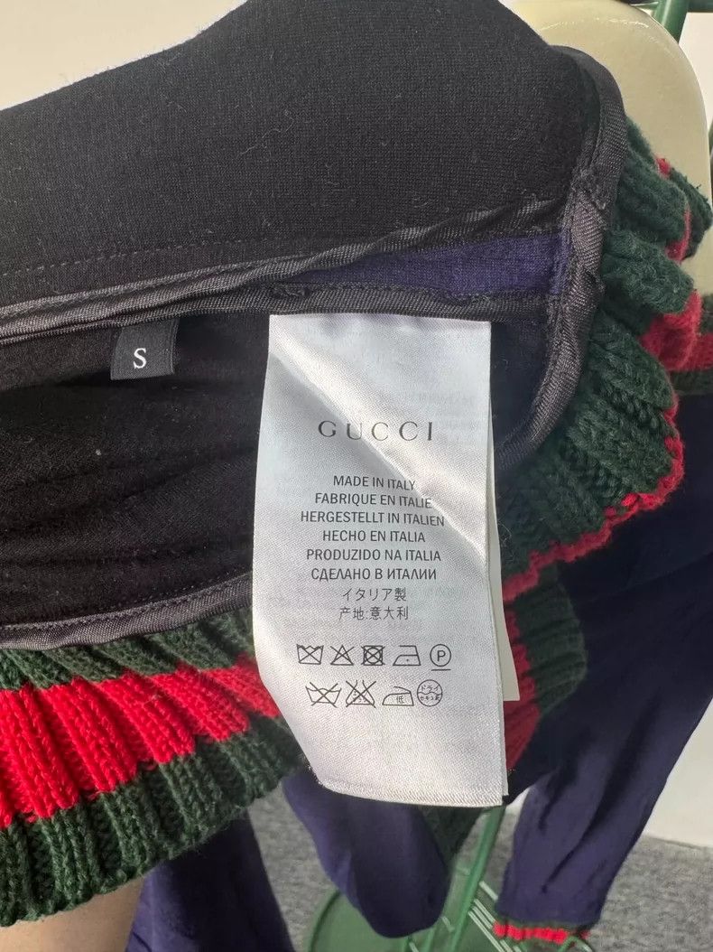 Gucci Gucci Red and green round-neck stitching long-sleeved pull Size US S / EU 44-46 / 1 - 4 Thumbnail