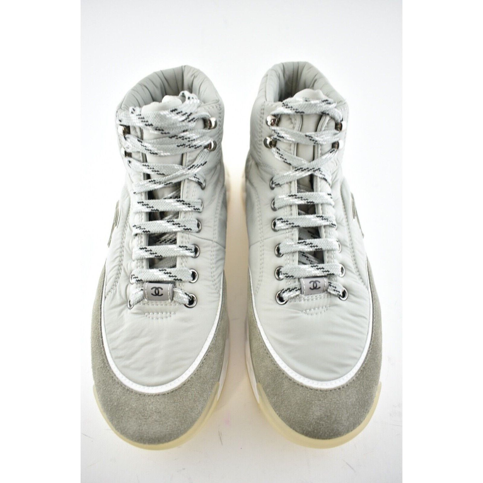 Chanel 19B Platform CC Logo Lace High Top Trainer Sneaker 41 Size US 11 / IT 41 - 5 Thumbnail