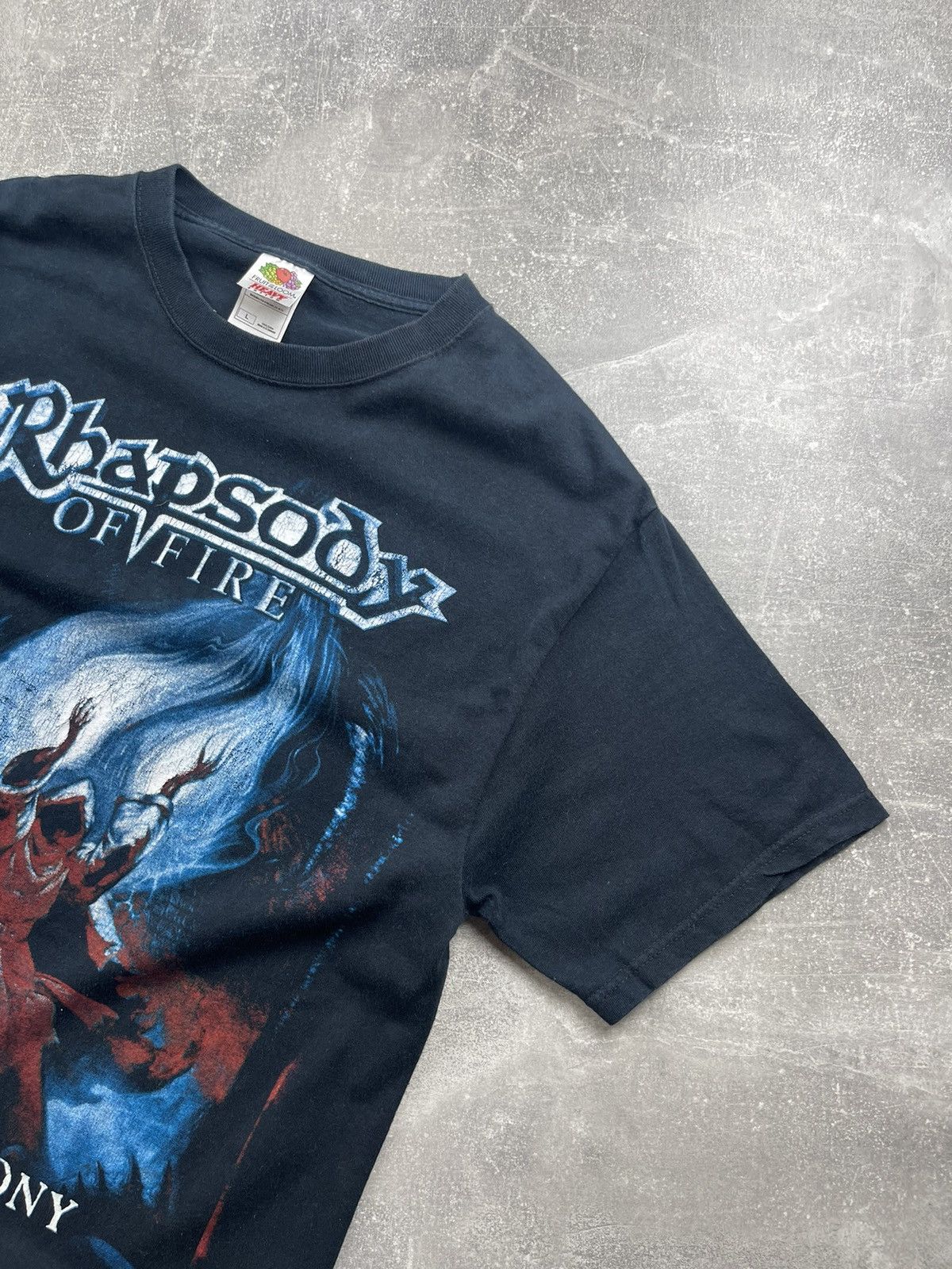 Band Tees × Vintage Rhapsody Of Fire Triumph Or Agony Vintage Black Rock T-Shirt Size US L / EU 52-54 / 3 - 4 Thumbnail