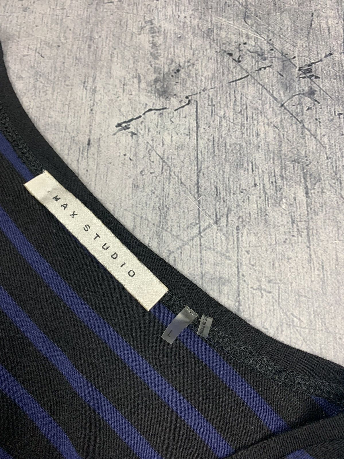 Max Mara Designer Max Studio Striped Long Sleeve T-Shirt Size L Blue Size L / US 10 / IT 46 - 5 Thumbnail