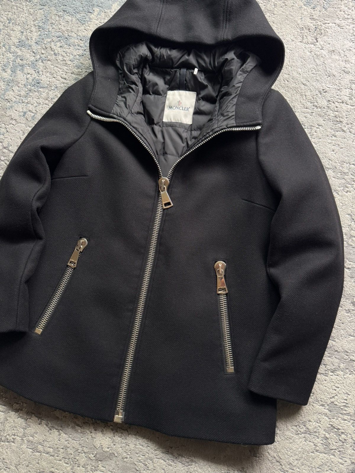 Moncler Moncler Arbu Wool Down Hooded Coat Size 1 Size XS / US 0-2 / IT 36-38 - 3 Thumbnail