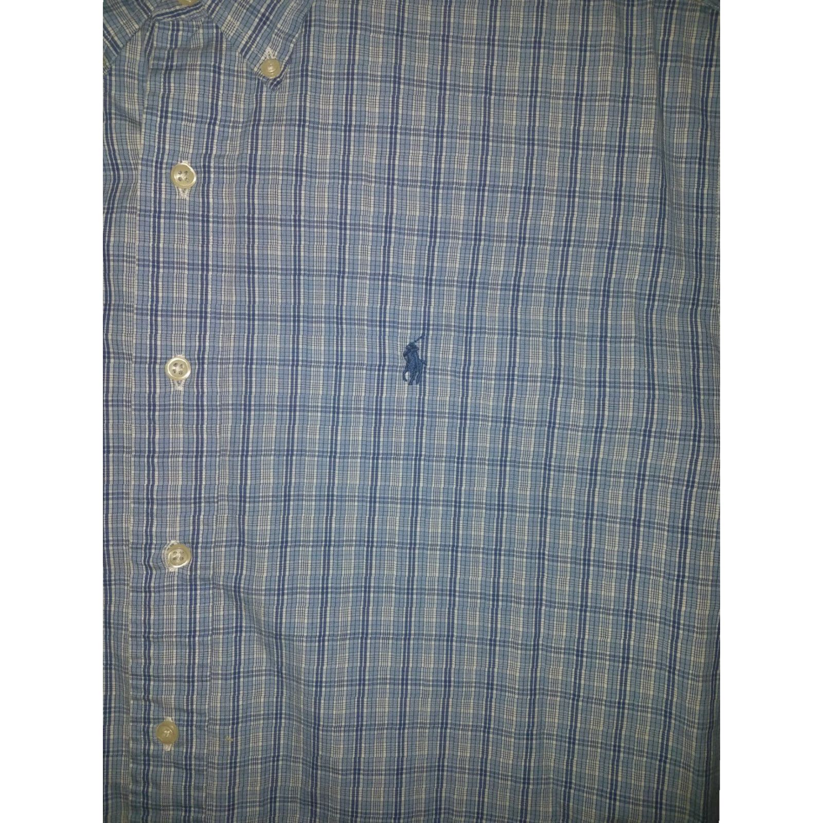 Polo Ralph Lauren Polo Ralph Lauren Blue Plaid Short Sleeve Button-Up Shirt Mens L Size US L / EU 52-54 / 3 - 3 Thumbnail