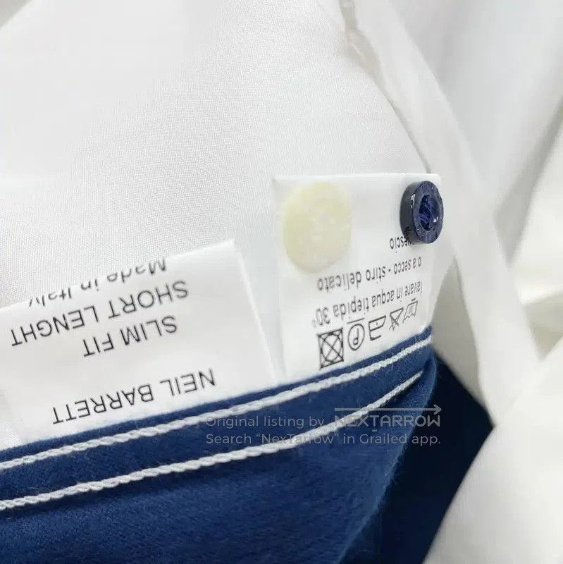 Neil Barrett Neil Barrett White Cotton Long Sleeve Shirt . Size US M / EU 48-50 / 2 - 8 Thumbnail